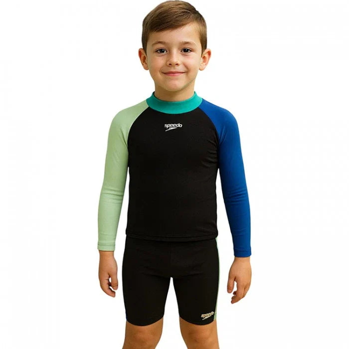 Boys Colourblock Rash Top & Jammer Set
