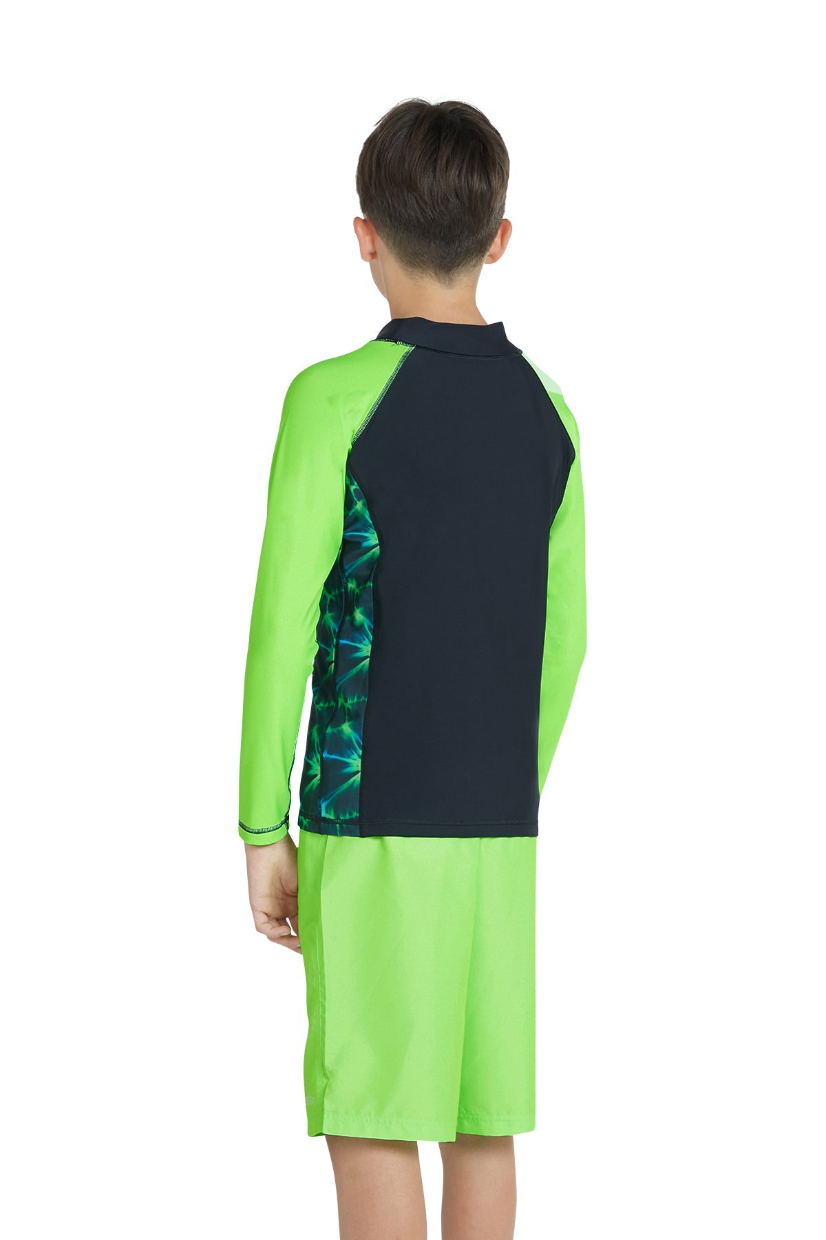 Boys Long Sleeve Side Tie Dye AOP Rashguard