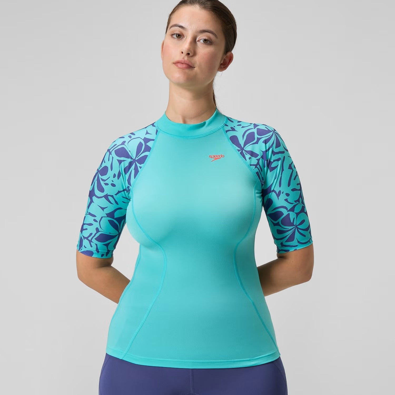Womens Printed Short Sleeve Rash Top