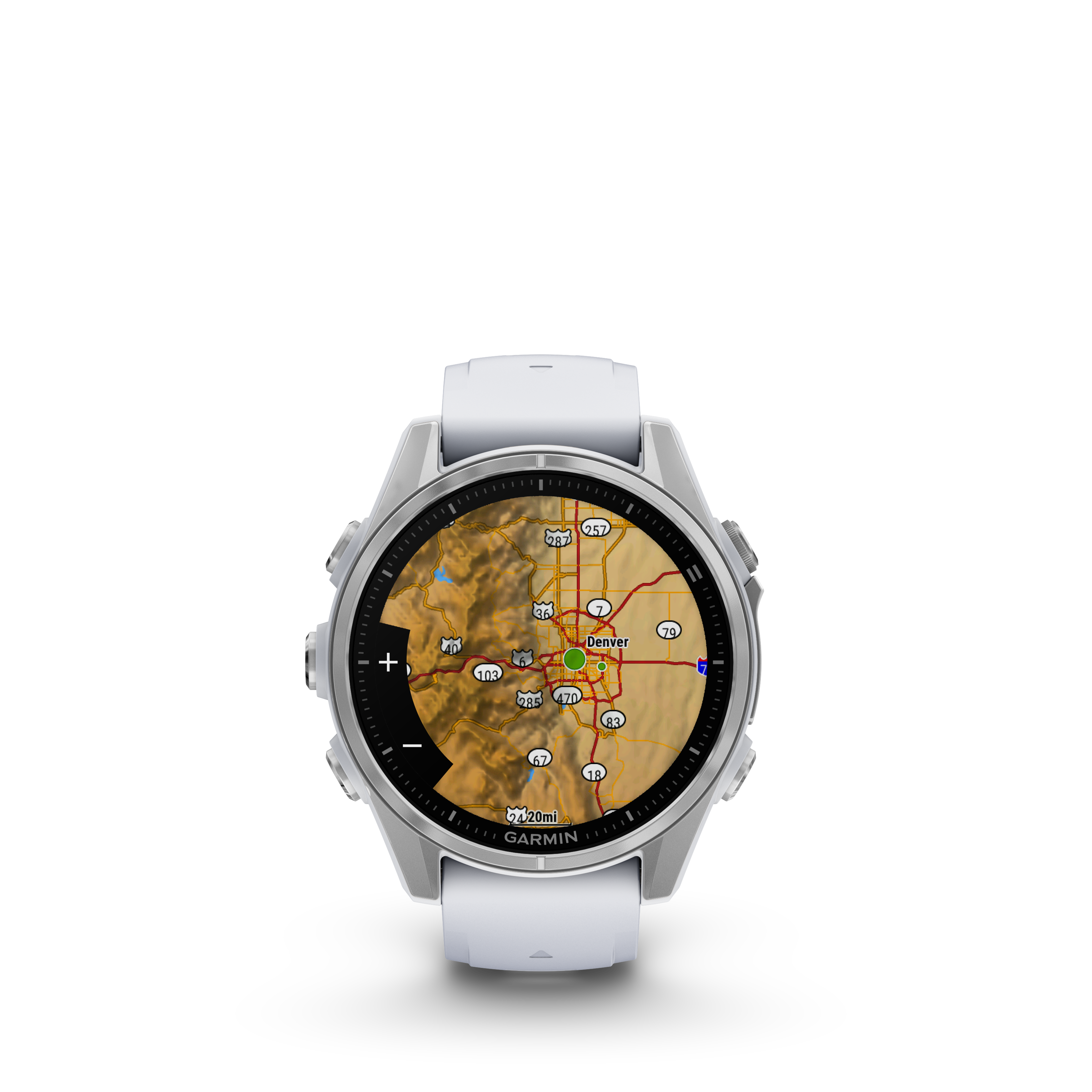 Fenix 8 Amoled Silver Whitestone Silicone Band 43 MM