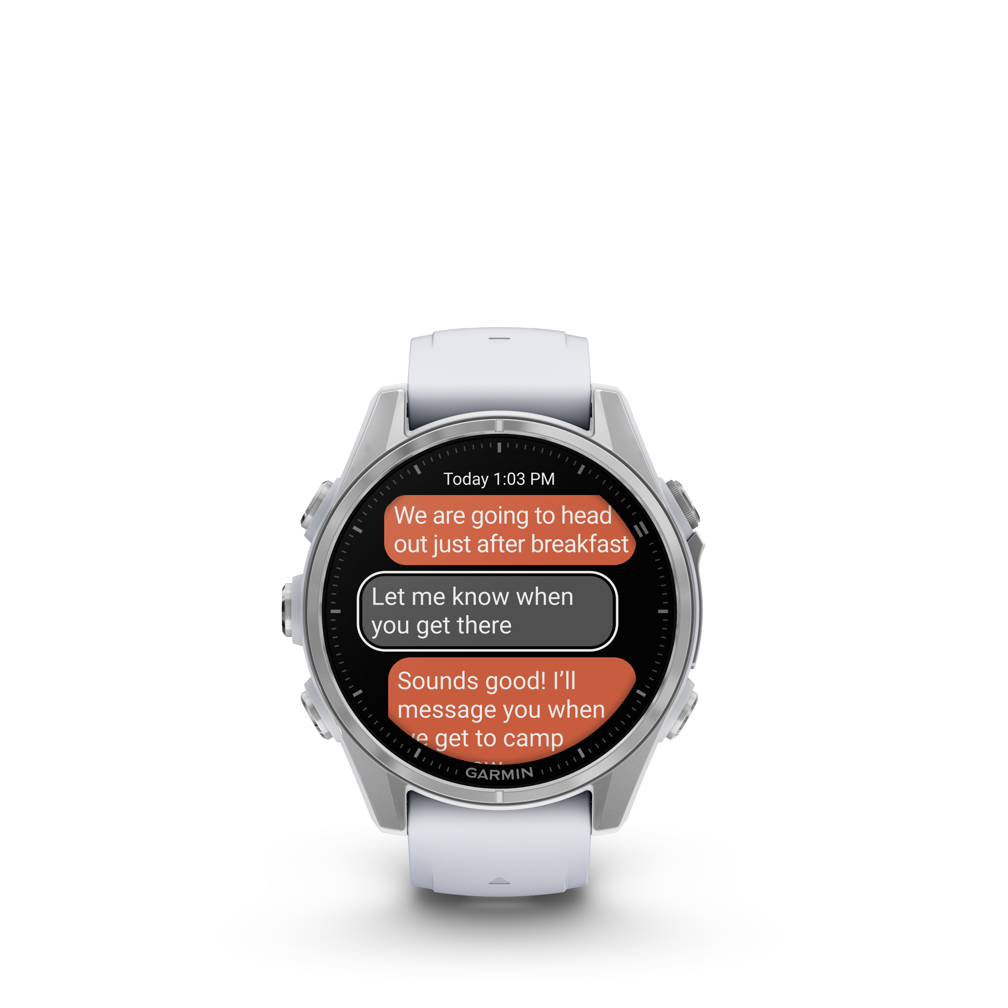 Fenix 8 Amoled Silver Whitestone Silicone Band 43 MM