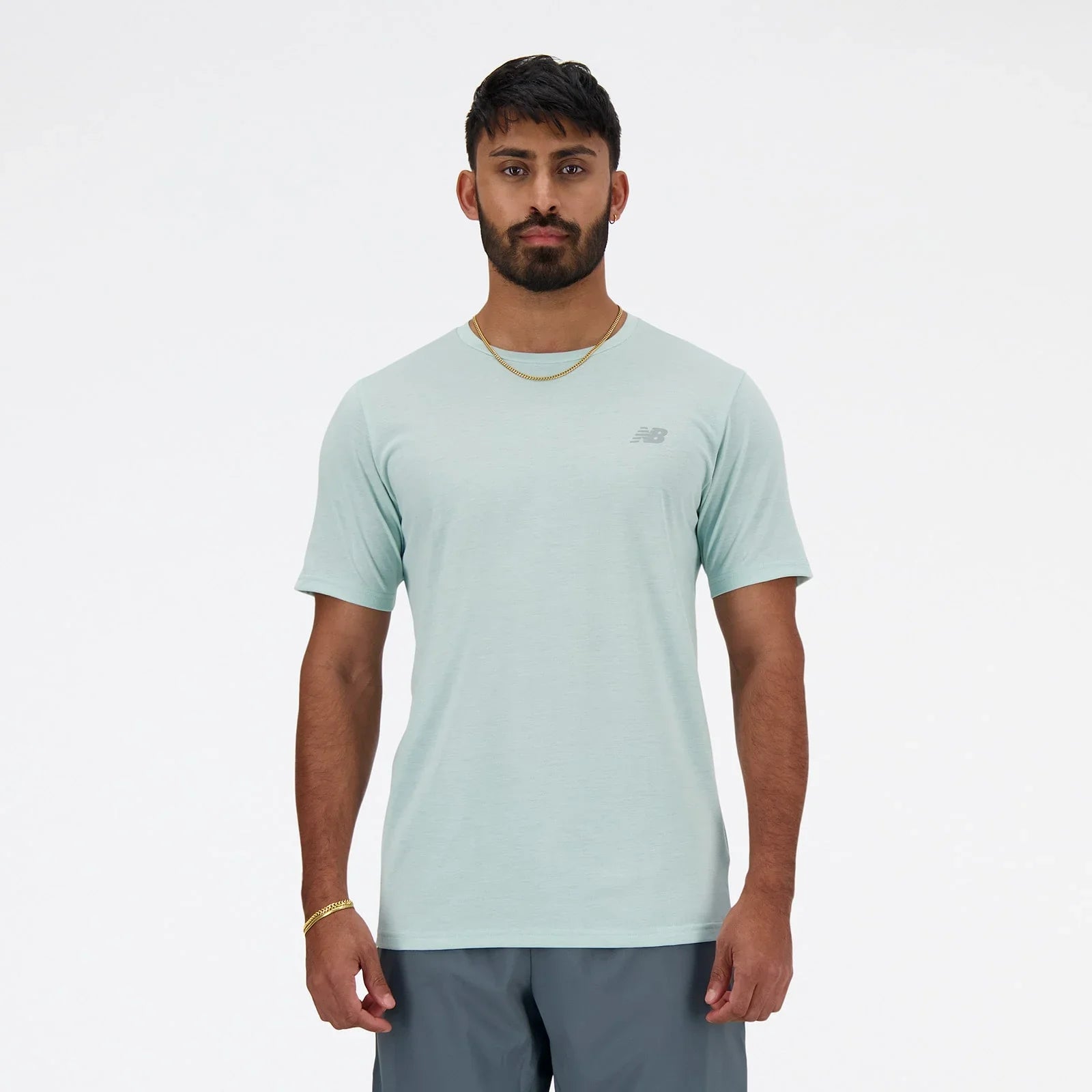Mens Essentials Stacked Logo Short Sleeve T-Shirt