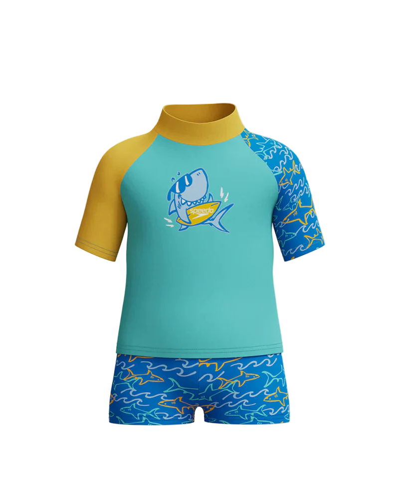 Boys Digital Short Sleeve Rash Top Set