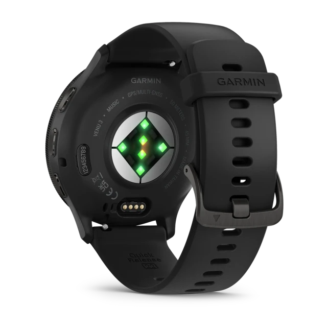 Venu 3 Slate Stainless Steel Bezel Black Case GPS Watch