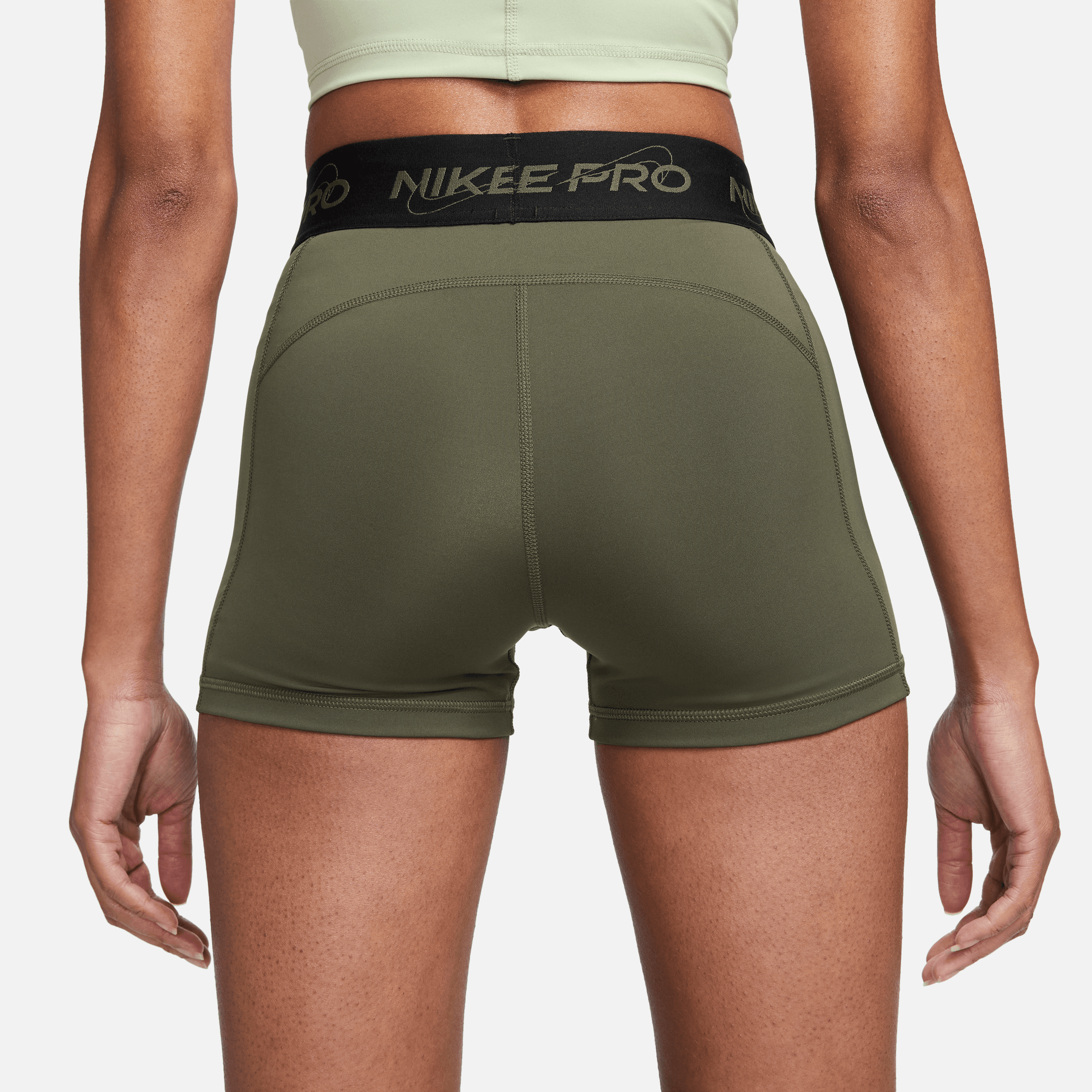Womens Dri-Fit Pro Graphic Logo Mid Rise 3" Shorts