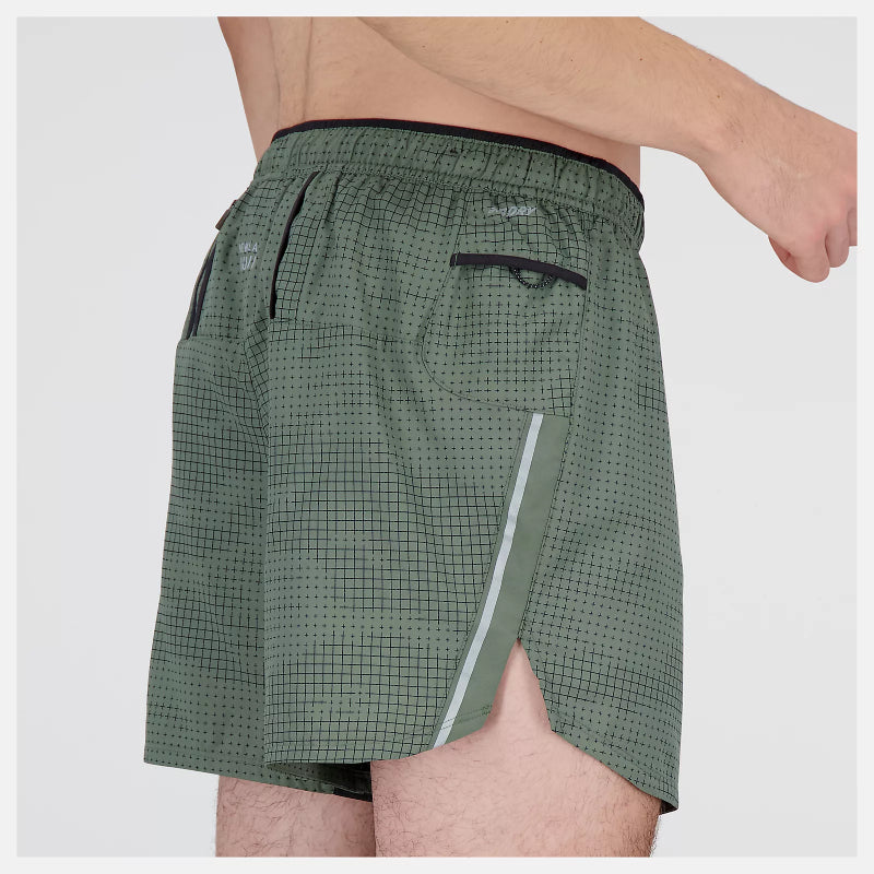Mens Printed Impact Run 5 Inch Short