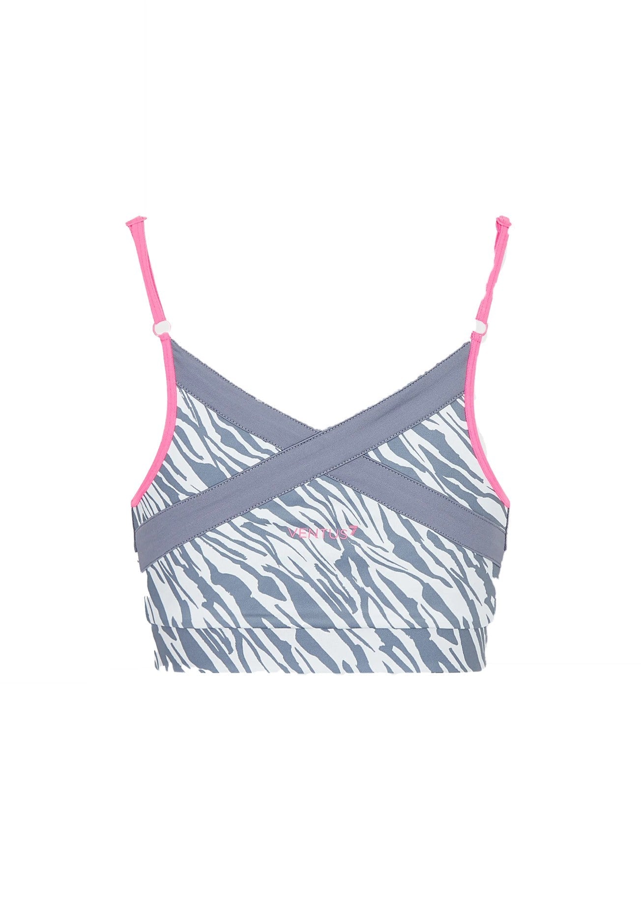 Womens Printed Strappy Medium Impact Sports Bra