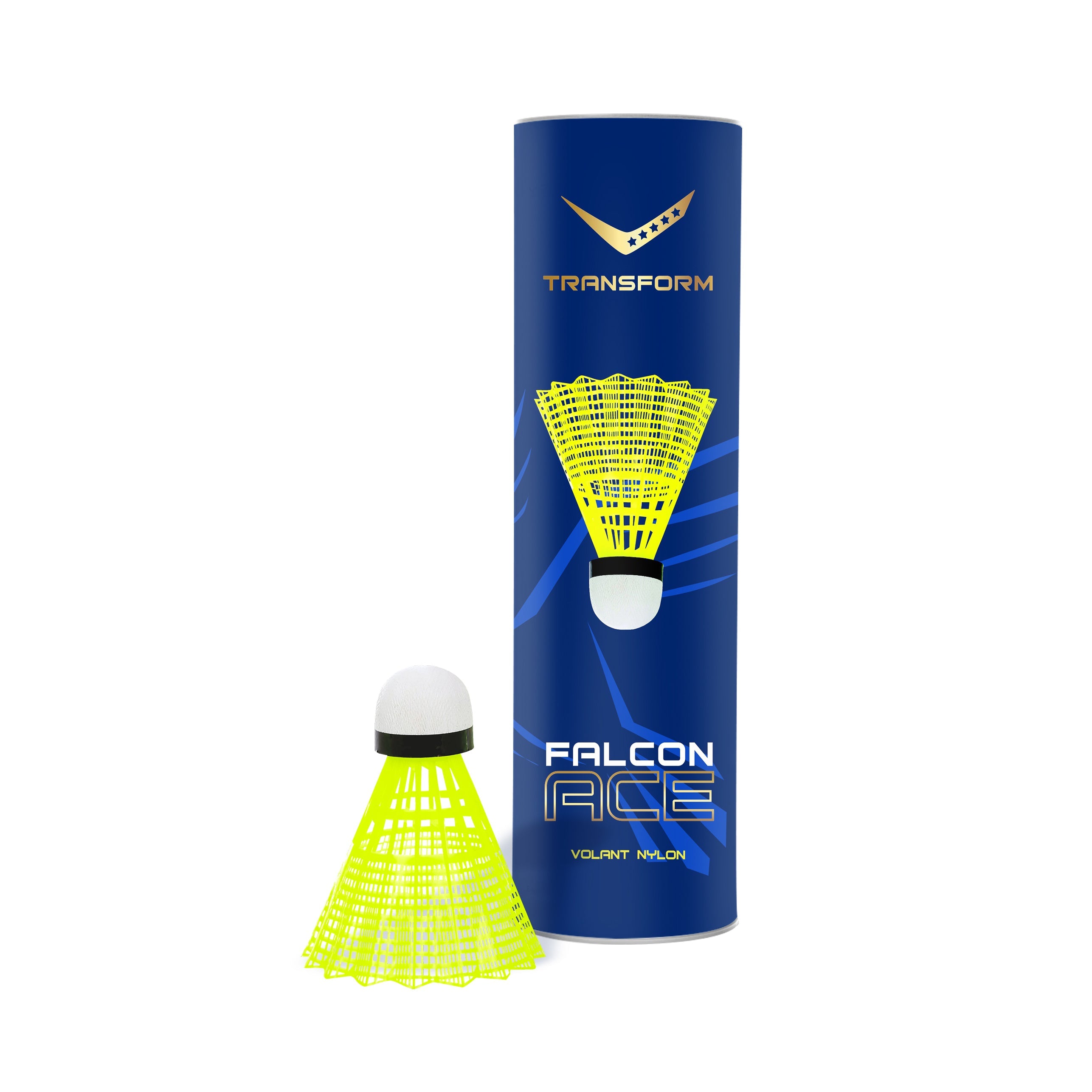 Falcon-Ace Badminton Yellow Nylon Shuttlecock