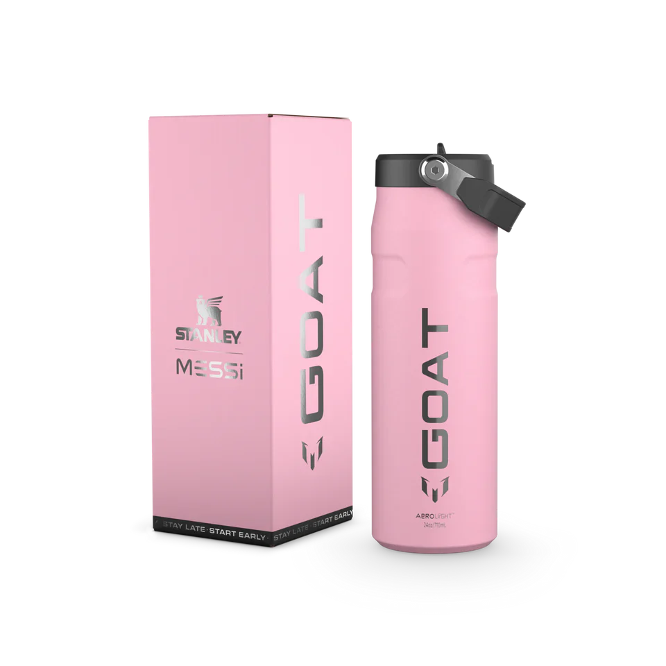 Messi x Iceflow Flip Straw 2.0 Goat Pink 24 Ounce Bottle