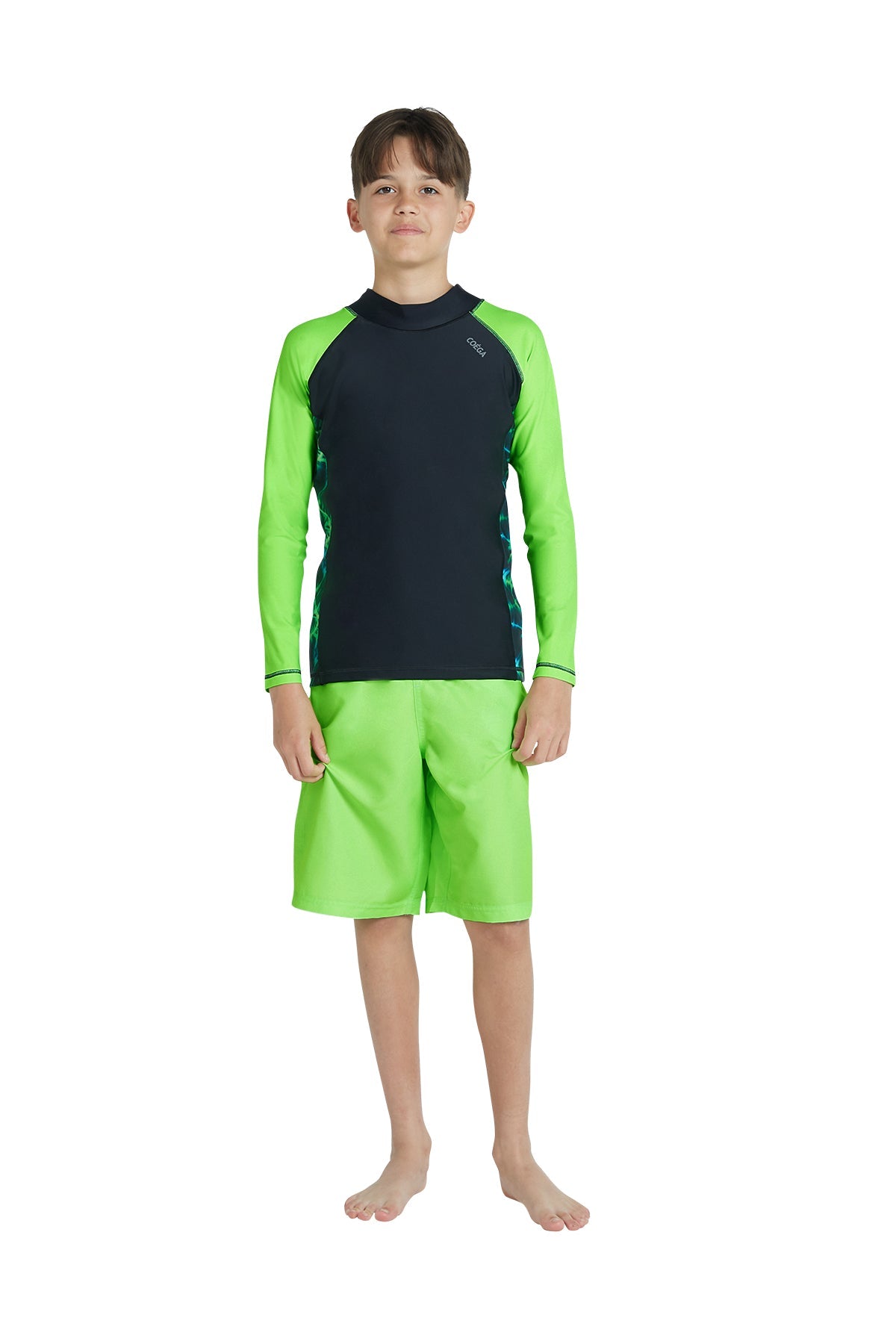 Boys Long Sleeve Side Tie Dye AOP Rashguard