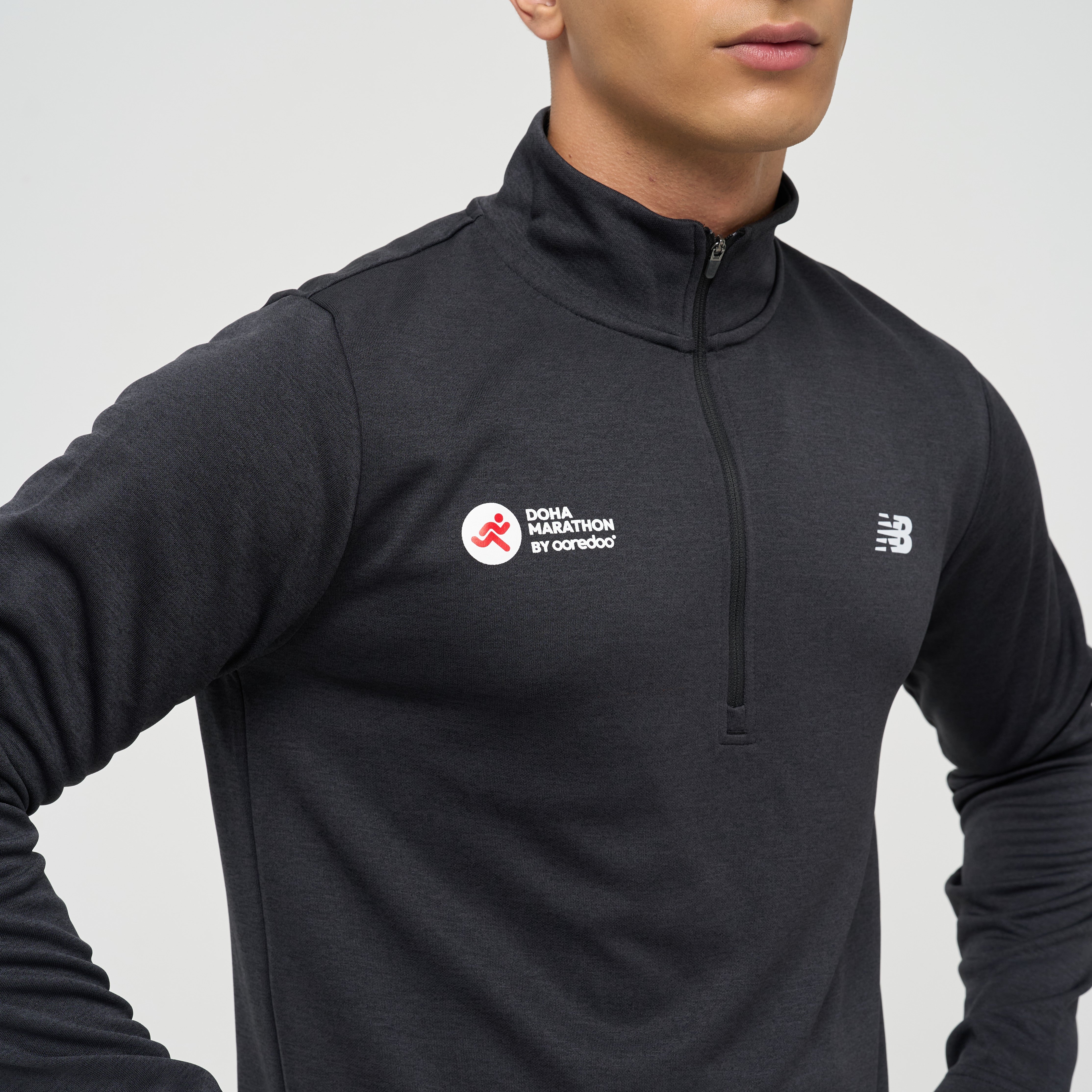 Mens Doha Marathon Spacedye 1/4 Zip Top