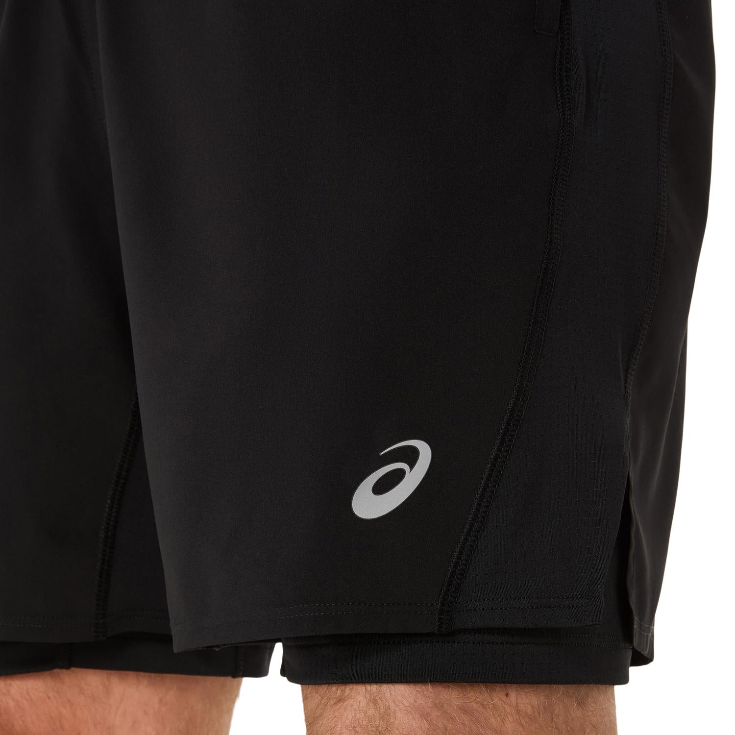 Mens Silver 2 in 1 7 Inch Short