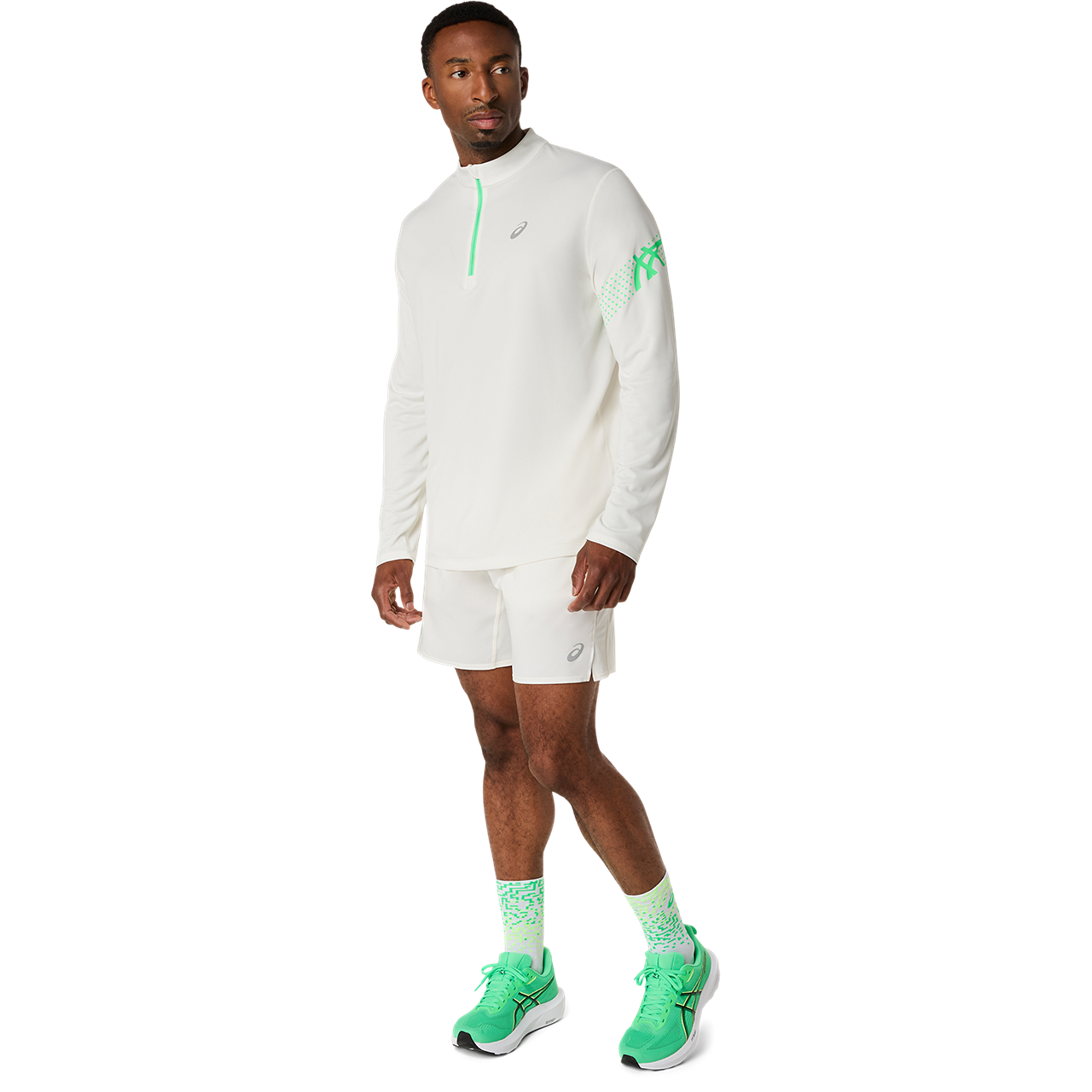 قميص رجالي بأكمام طويلة وفتحة نصفية