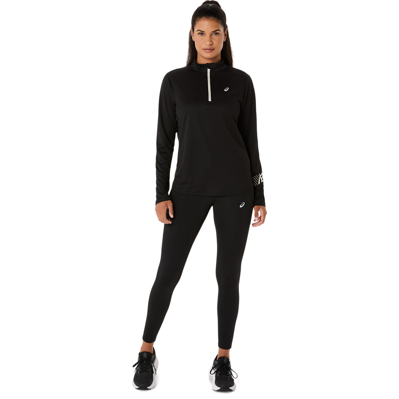 Womens Icon 1/2 Zip Long Sleeve Tees