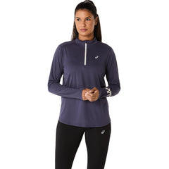 Womens Running Icon Half Zip Long Sleeve T-Shirt