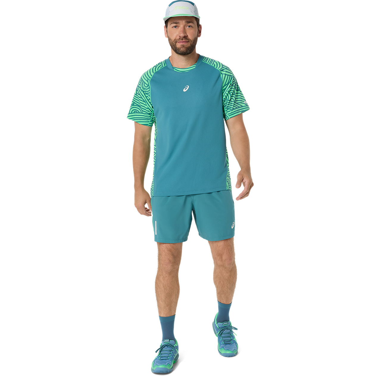 Mens Padel Court All Over Printed Short Sleeve T-Shirt