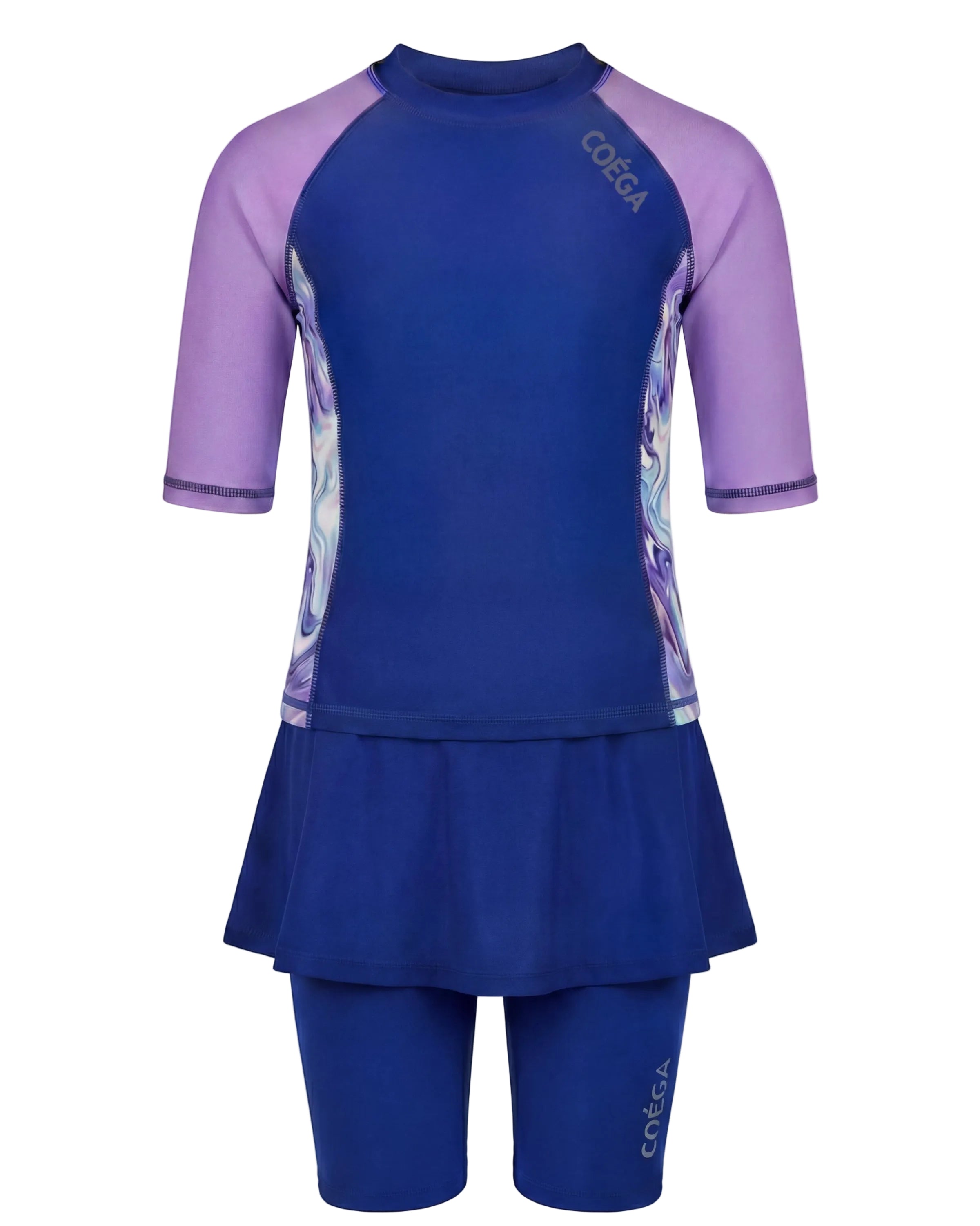 Girls Marble 2 Pc Skirt Swimset