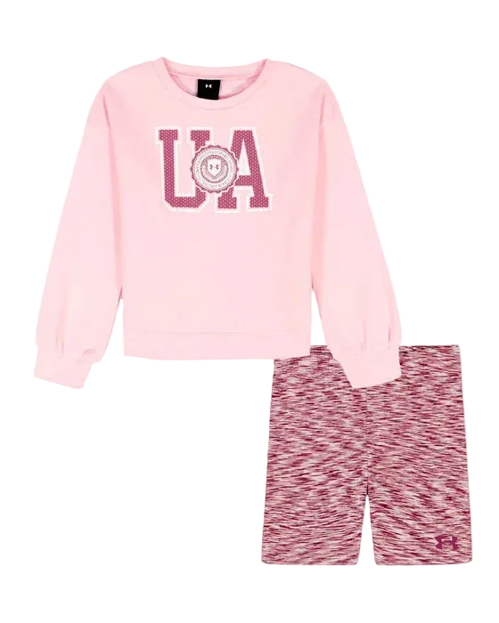 Girls RIVAL TERRY CREWNECK BIKE SHORT SET