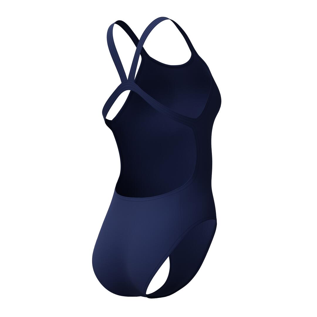 Womens Solid Leaderback Swimsuit