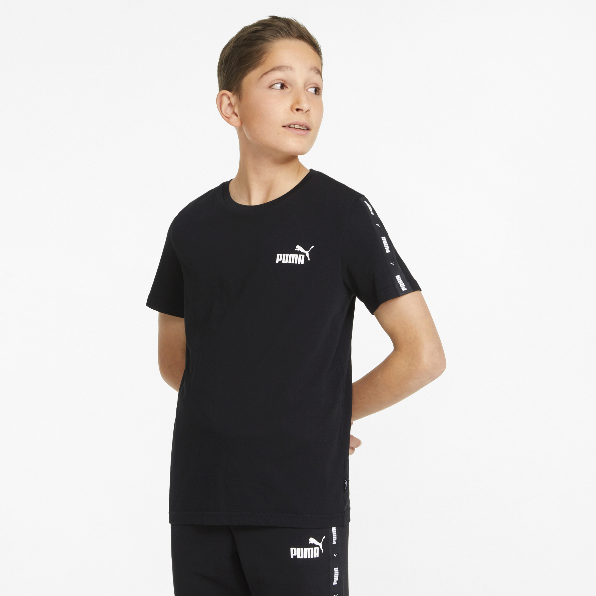 Boys Essential Tape Logo Short Sleeve T-Shirt