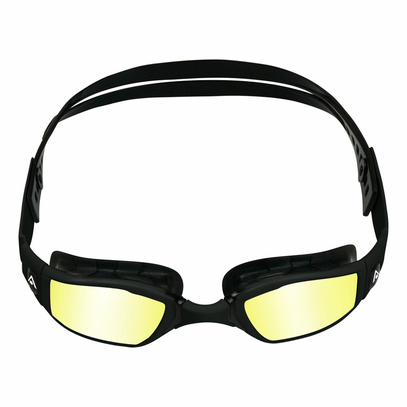 Ninja Adult Black Yellow Titanium Mirror Swim Goggles