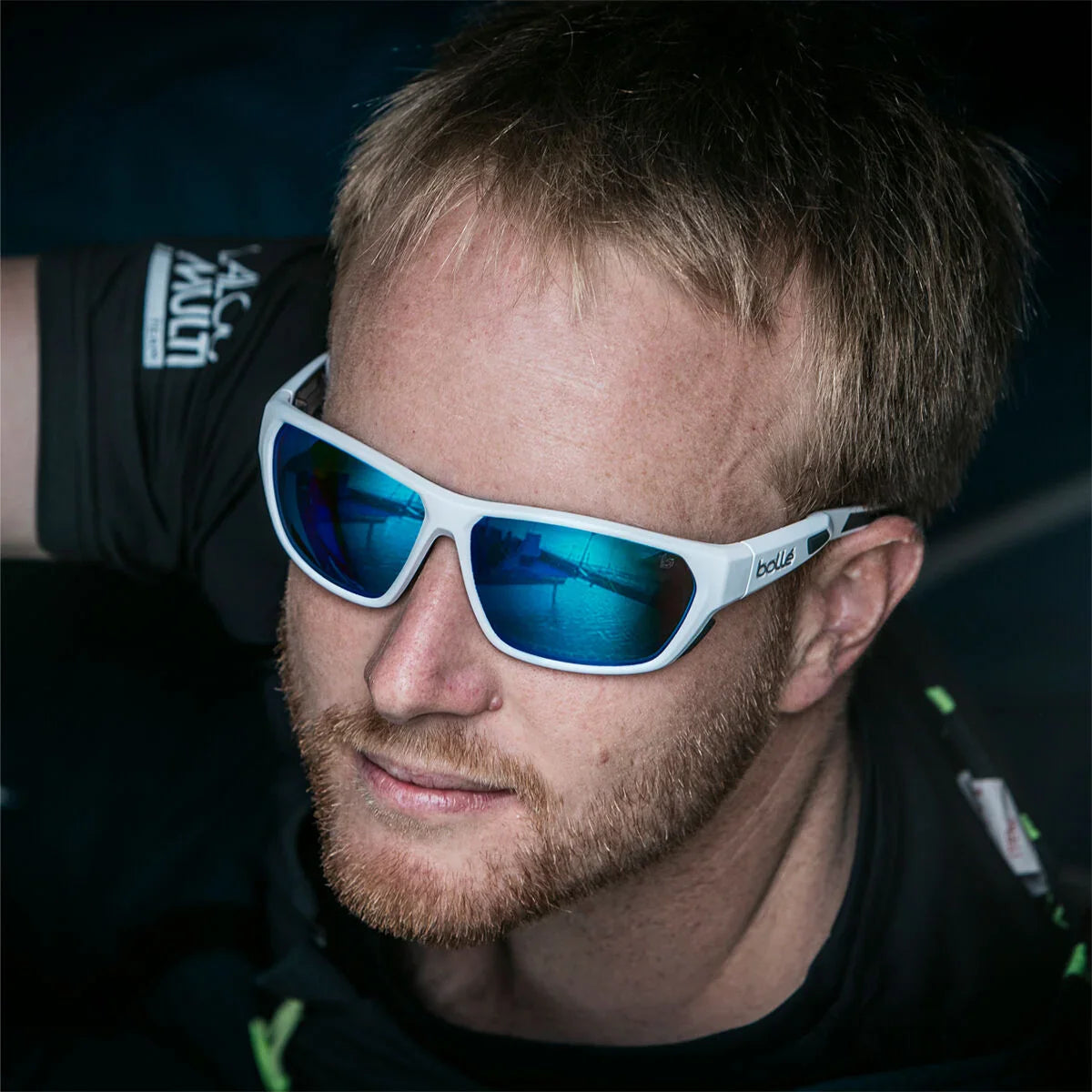 Airfin White Matte Grey Volt+ Offshore Polarized Sunglass