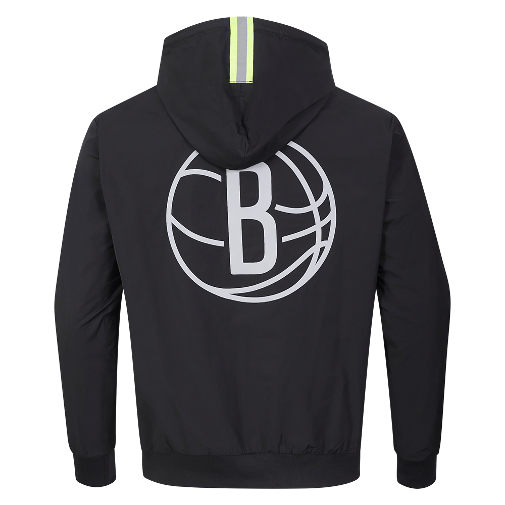 Mens Brooklyn Nets Hi-Vis FZ Fleece Hoodie