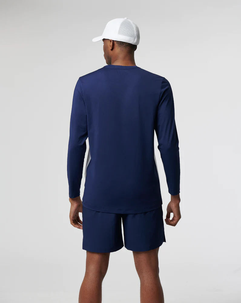 Mens Colour Block Performance Long Sleeve Shirt