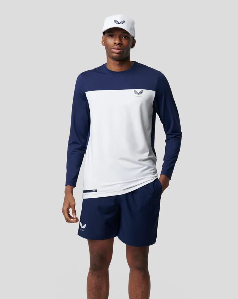 Mens Colour Block Performance Long Sleeve Shirt