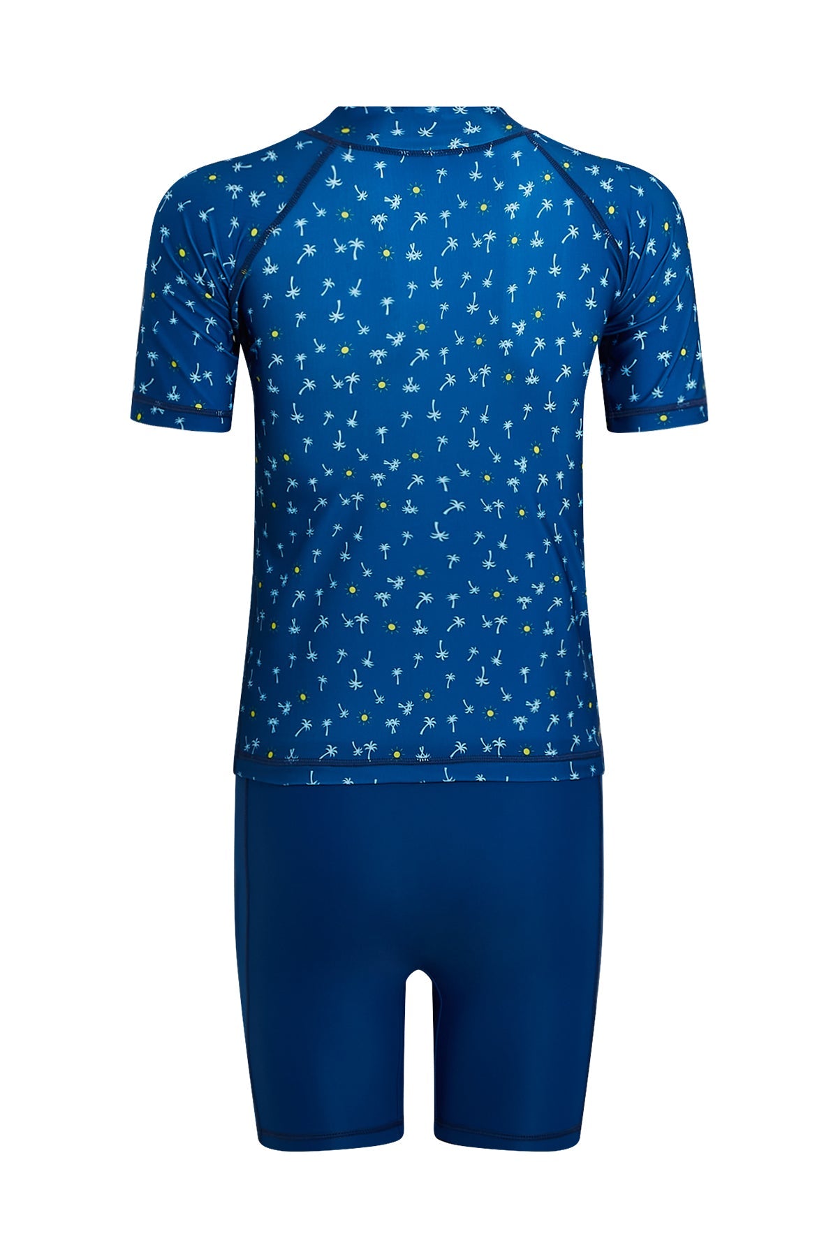 Boys Printed Sunny Palms Short Sleeve Swim Suit