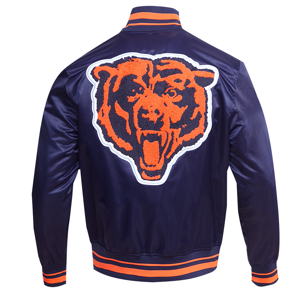 Mens Chicago Bears Retro Classic Rib Satin Jacket