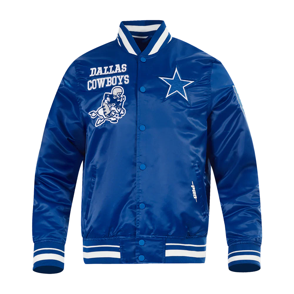 Mens Dallas Cowboys Retro Classic Rib Satin Jacket