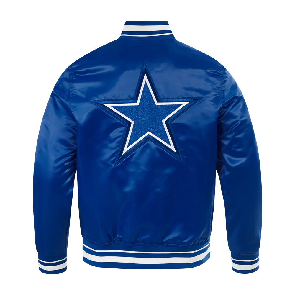 Mens Dallas Cowboys Retro Classic Rib Satin Jacket