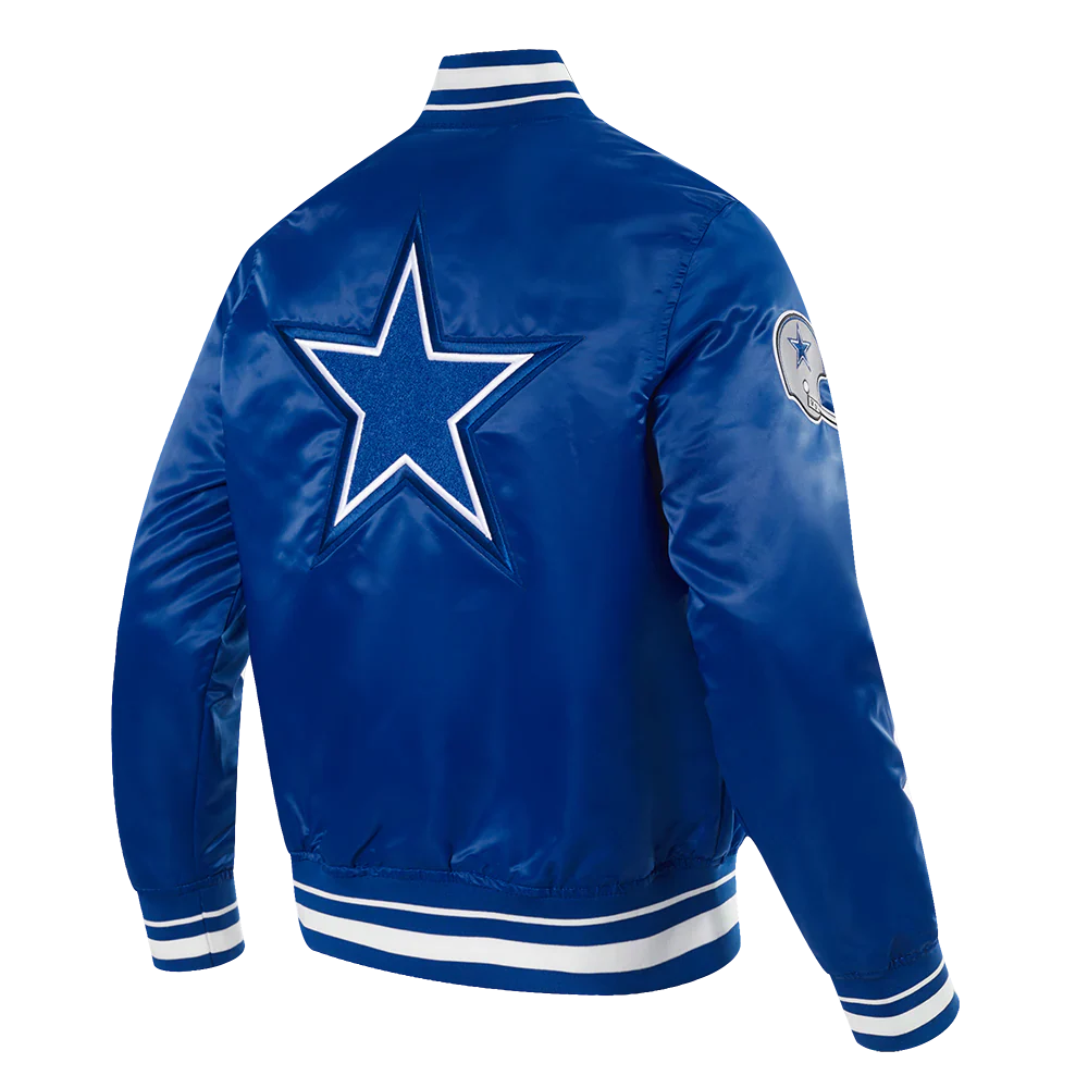 Mens Dallas Cowboys Retro Classic Rib Satin Jacket