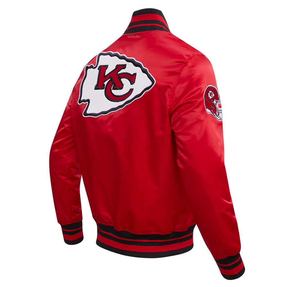 Mens Kansas City Chiefs Retro Classic Rib Satin Jacket