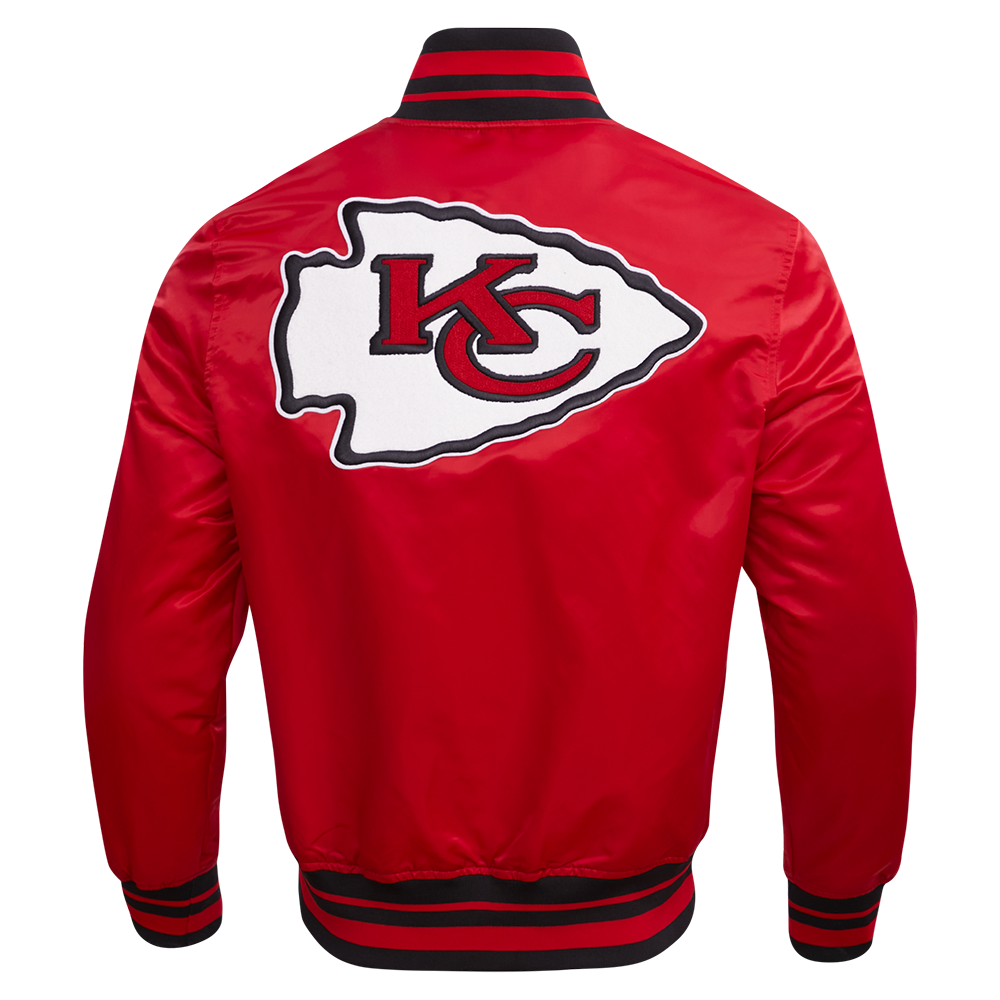 Mens Kansas City Chiefs Retro Classic Rib Satin Jacket