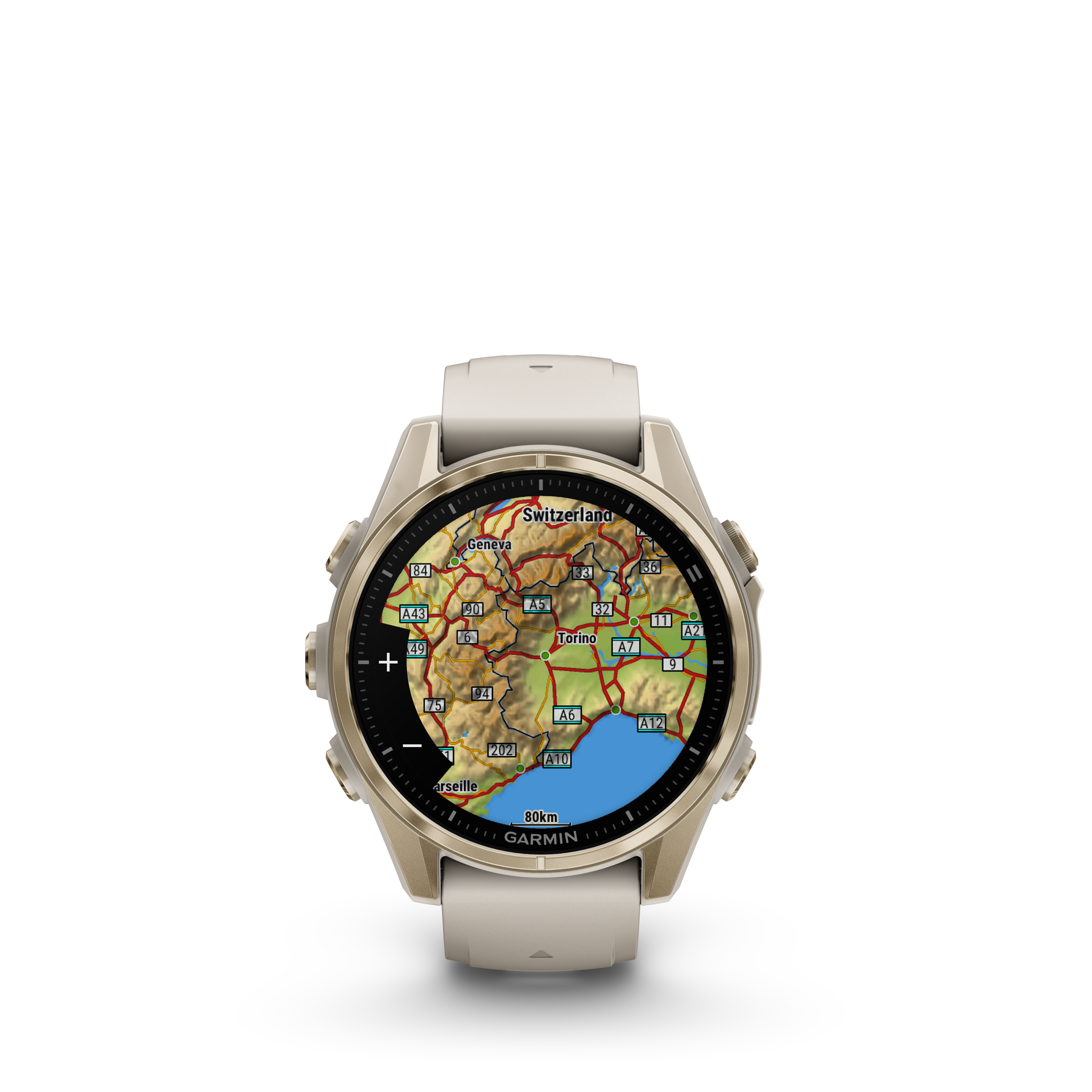 Fenix 8 Amoled Sapphire Soft Gold Fog Grey SiliconeBand 43MM