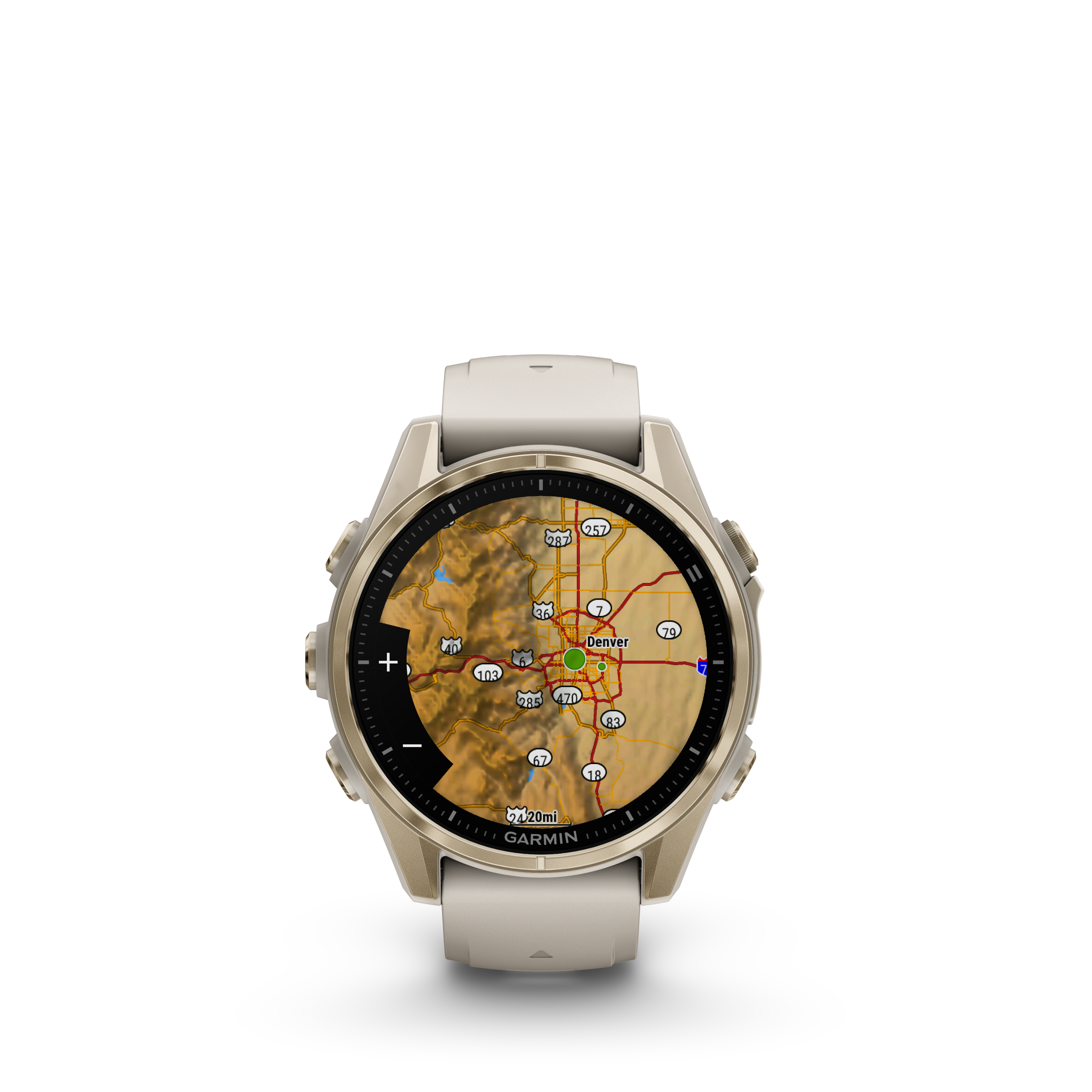 Fenix 8 Amoled Sapphire Soft Gold Fog Grey SiliconeBand 43MM