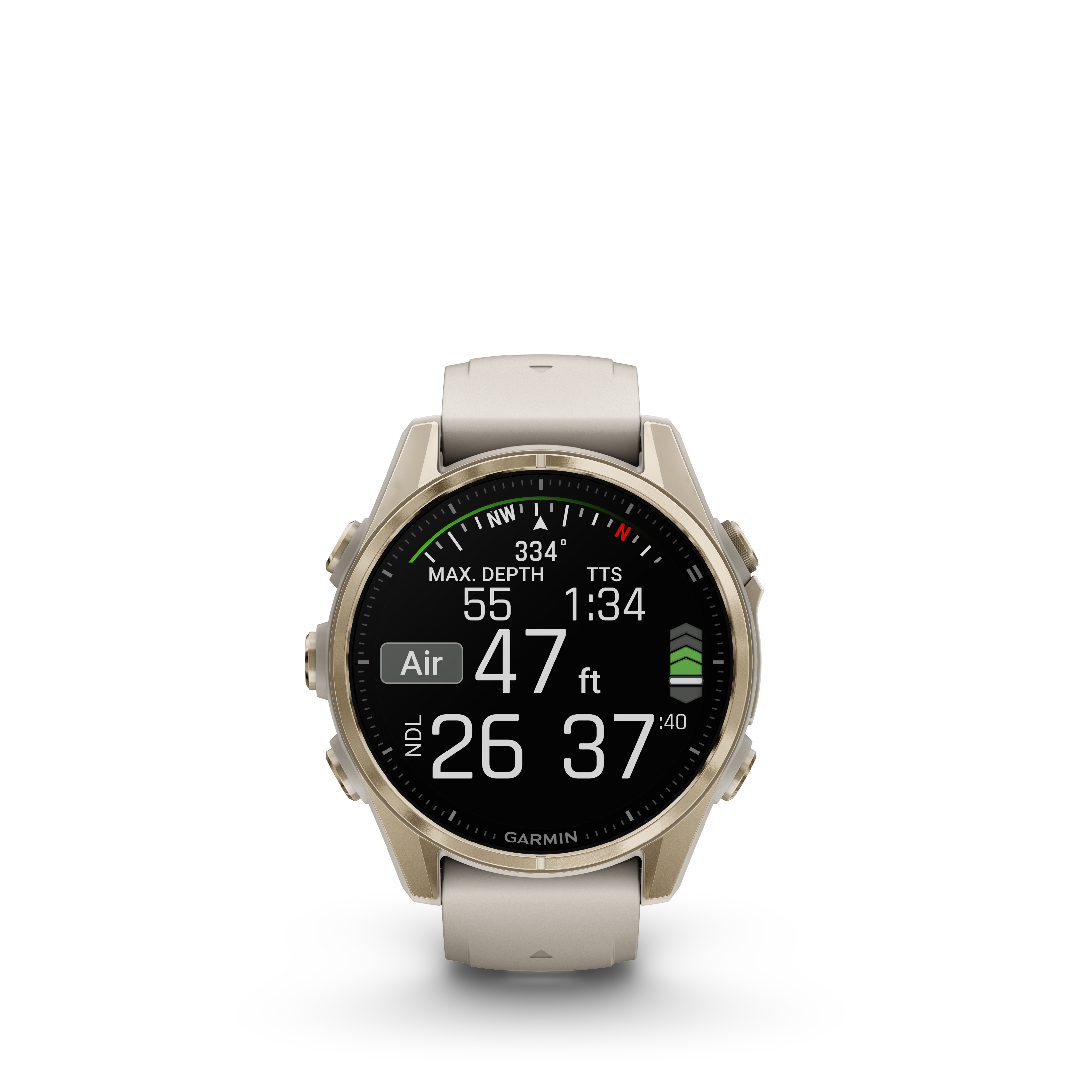 Fenix 8 Amoled Sapphire Soft Gold Fog Grey SiliconeBand 43MM