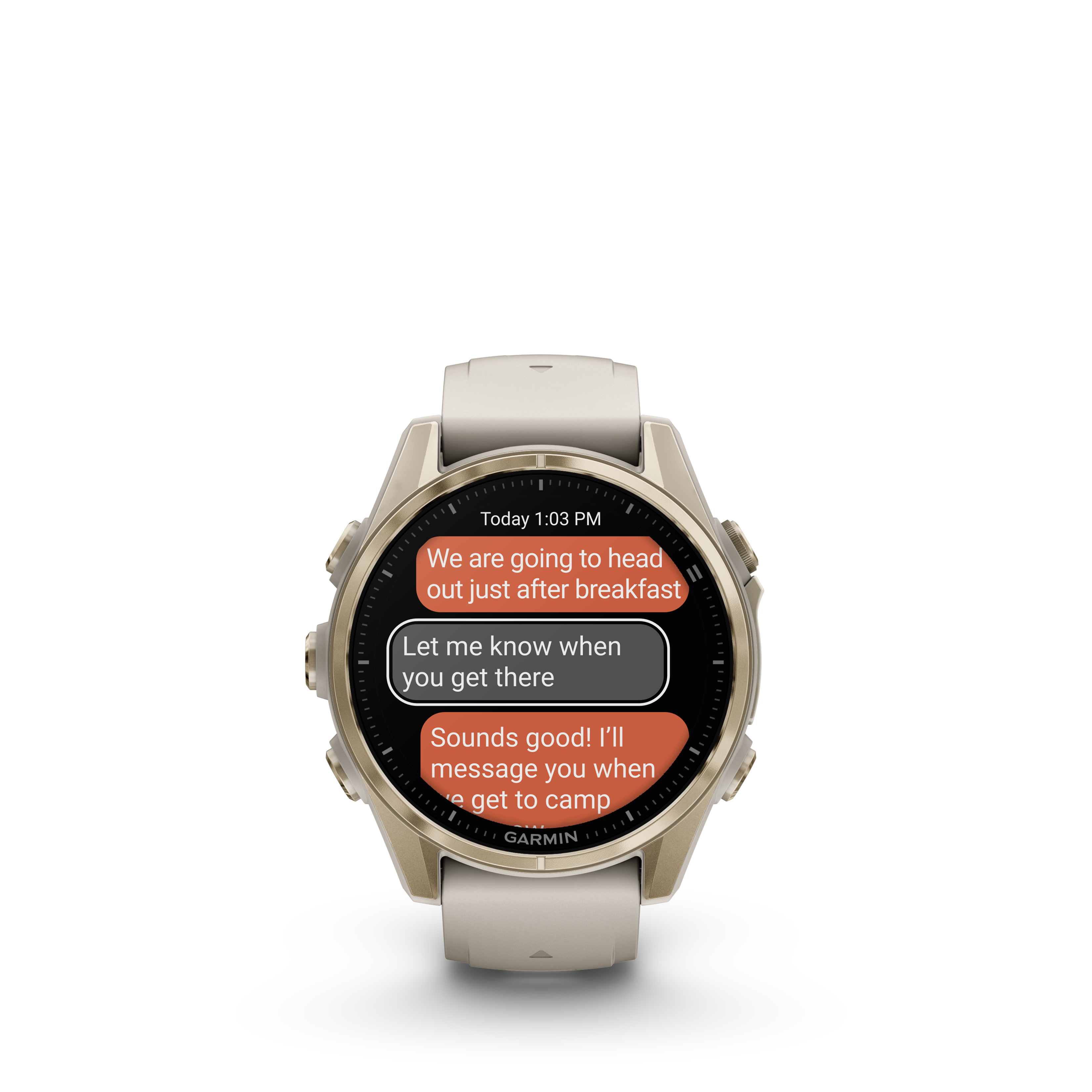 Fenix 8 Amoled Sapphire Soft Gold Fog Grey SiliconeBand 43MM