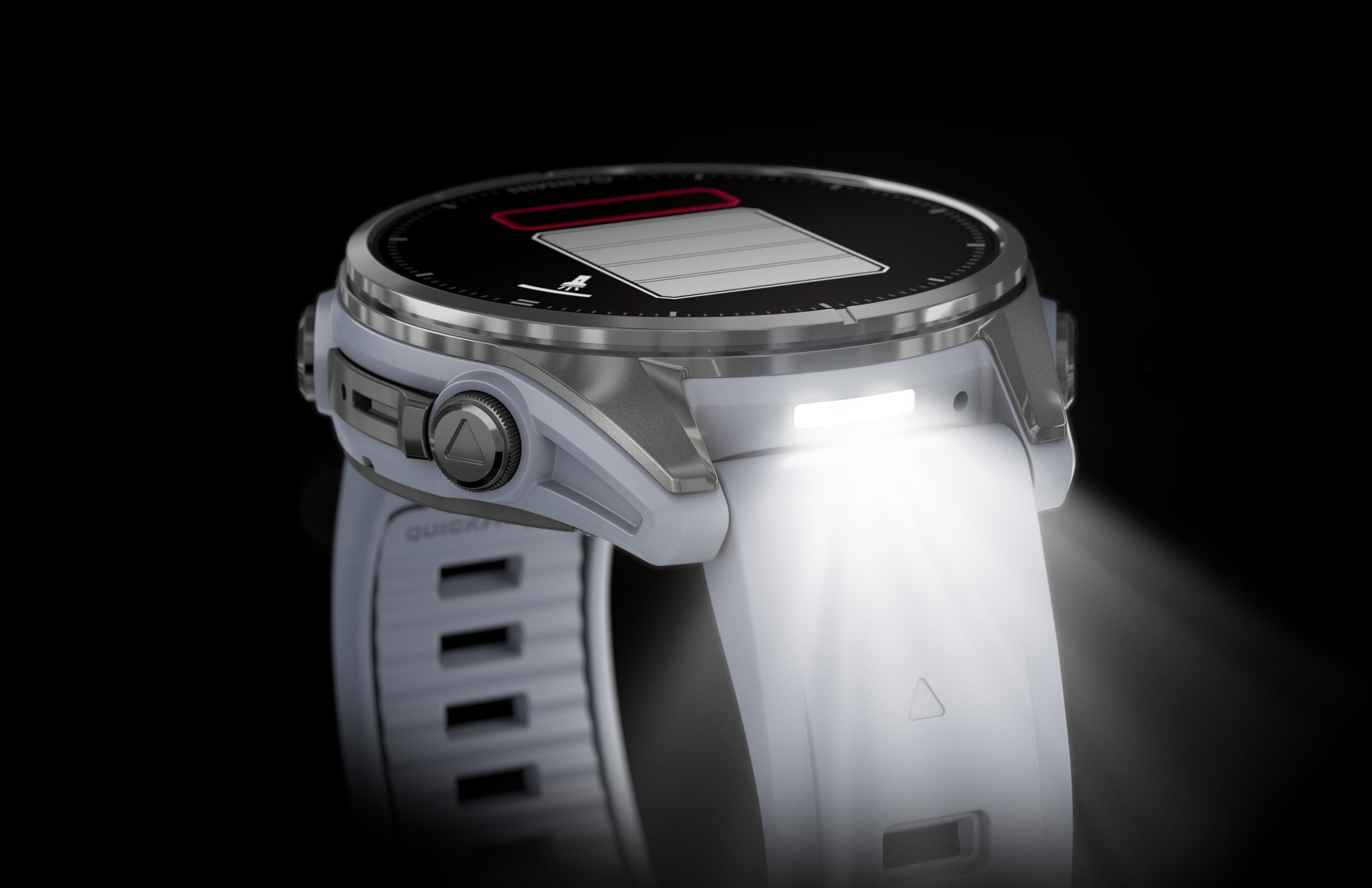 Fenix 8 Amoled Silver Whitestone Silicone Band 43 MM