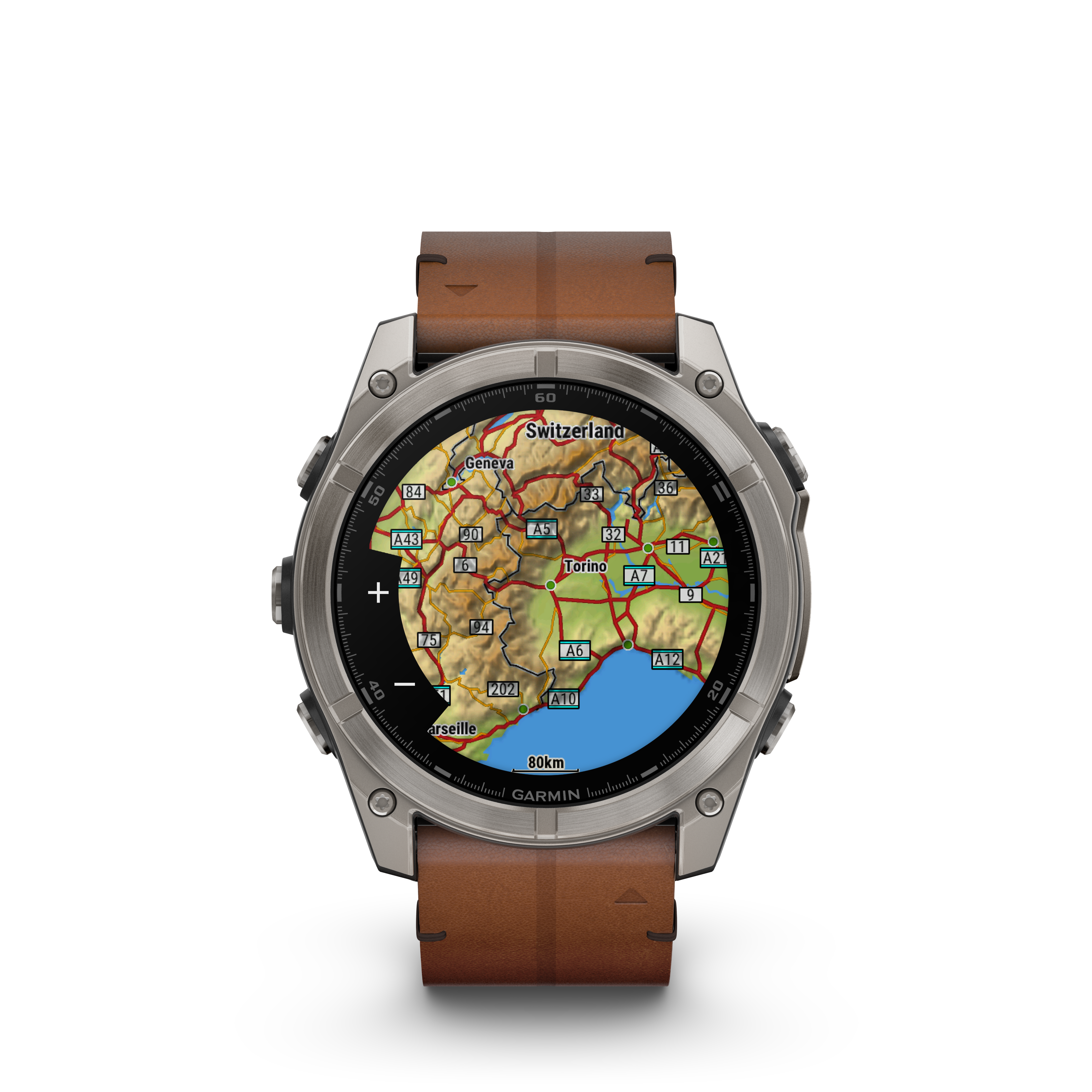 Fenix 8 Amoled Sapphire Titanium Black Leather Silicone 51MM