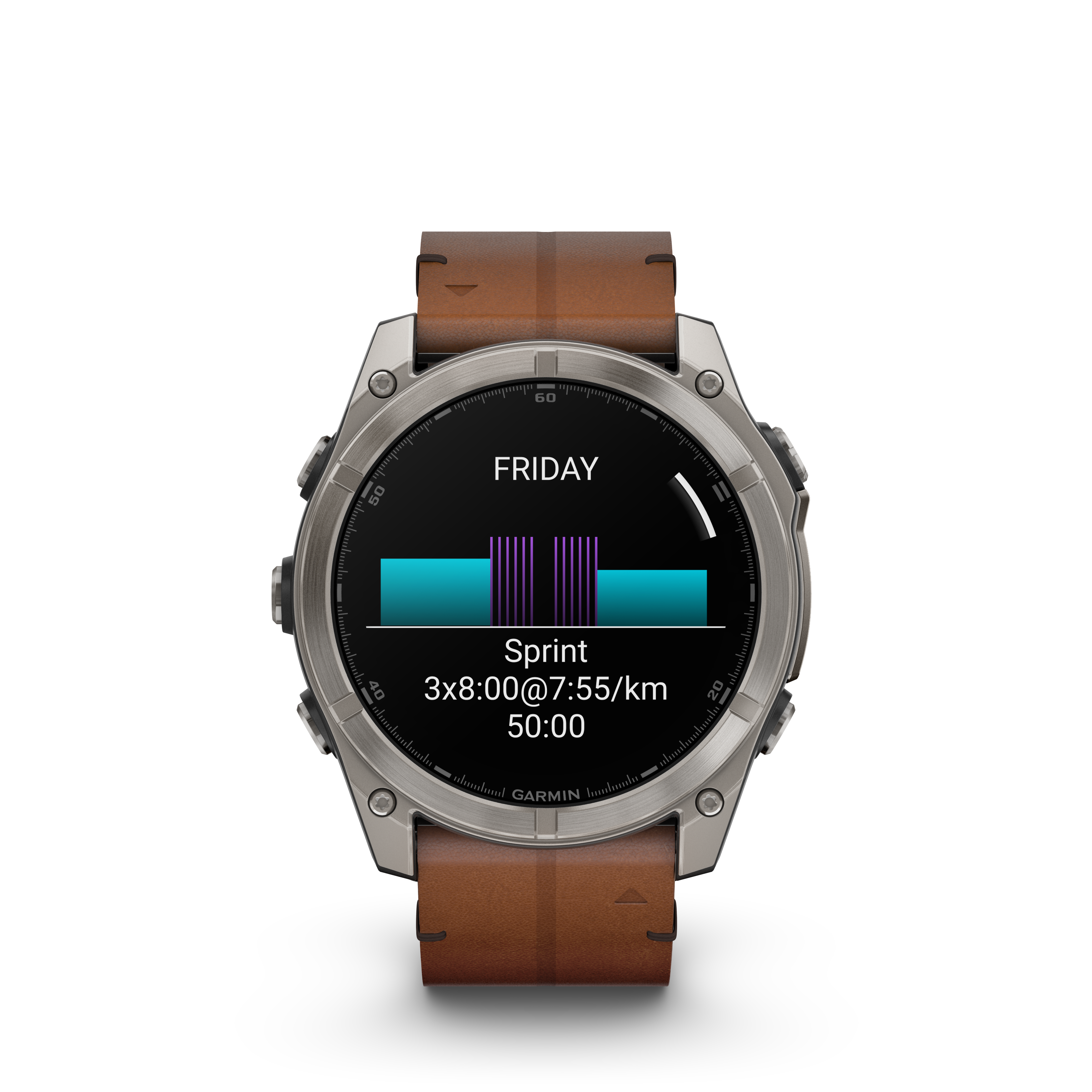 Fenix 8 Amoled Sapphire Titanium Black Leather Silicone 51MM