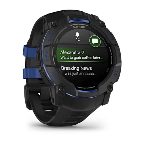 Instinct 3 Amoled Black Black Bolt Blue Silicone Band 50 MM