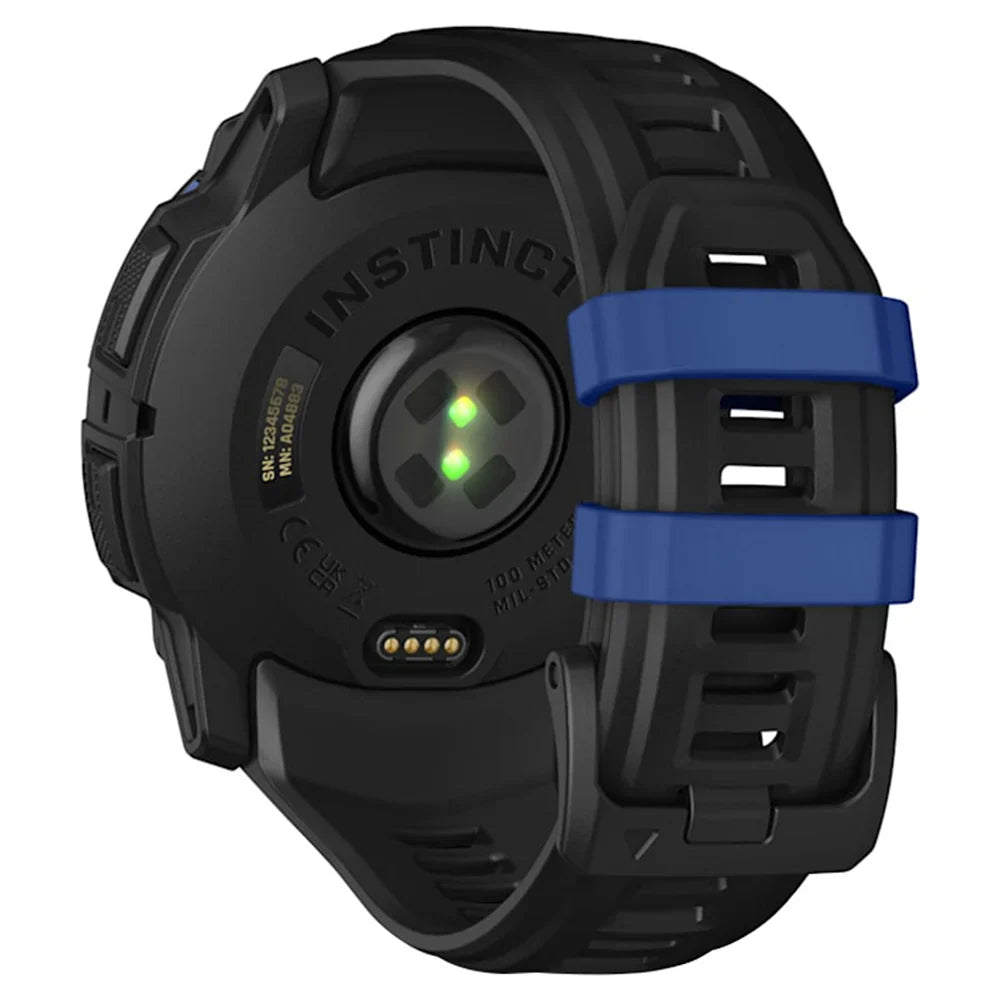 Instinct 3 Amoled Black Black Bolt Blue Silicone Band 50 MM
