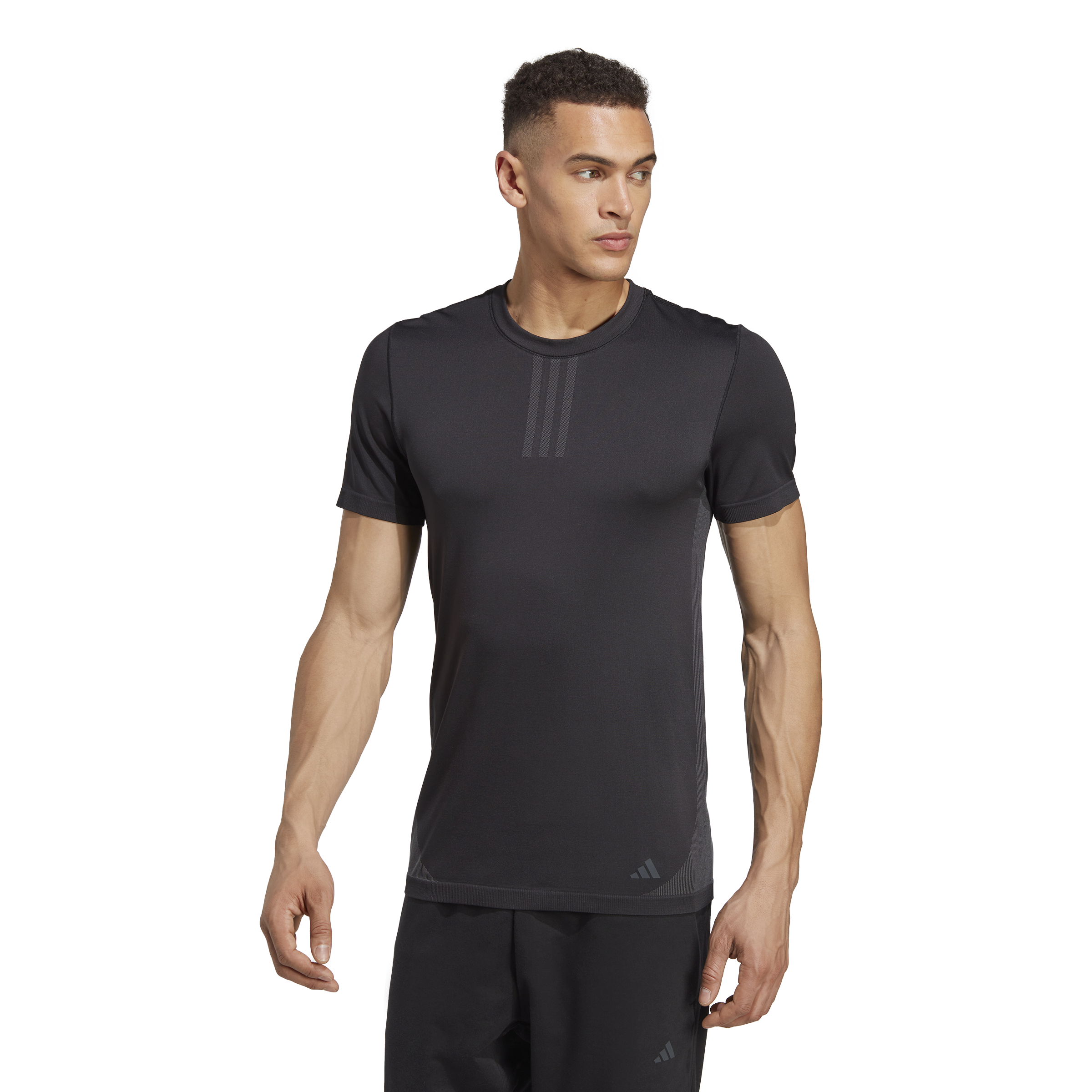 Mens Yoga Base Seamless Shoer Sleeve T-Shirt