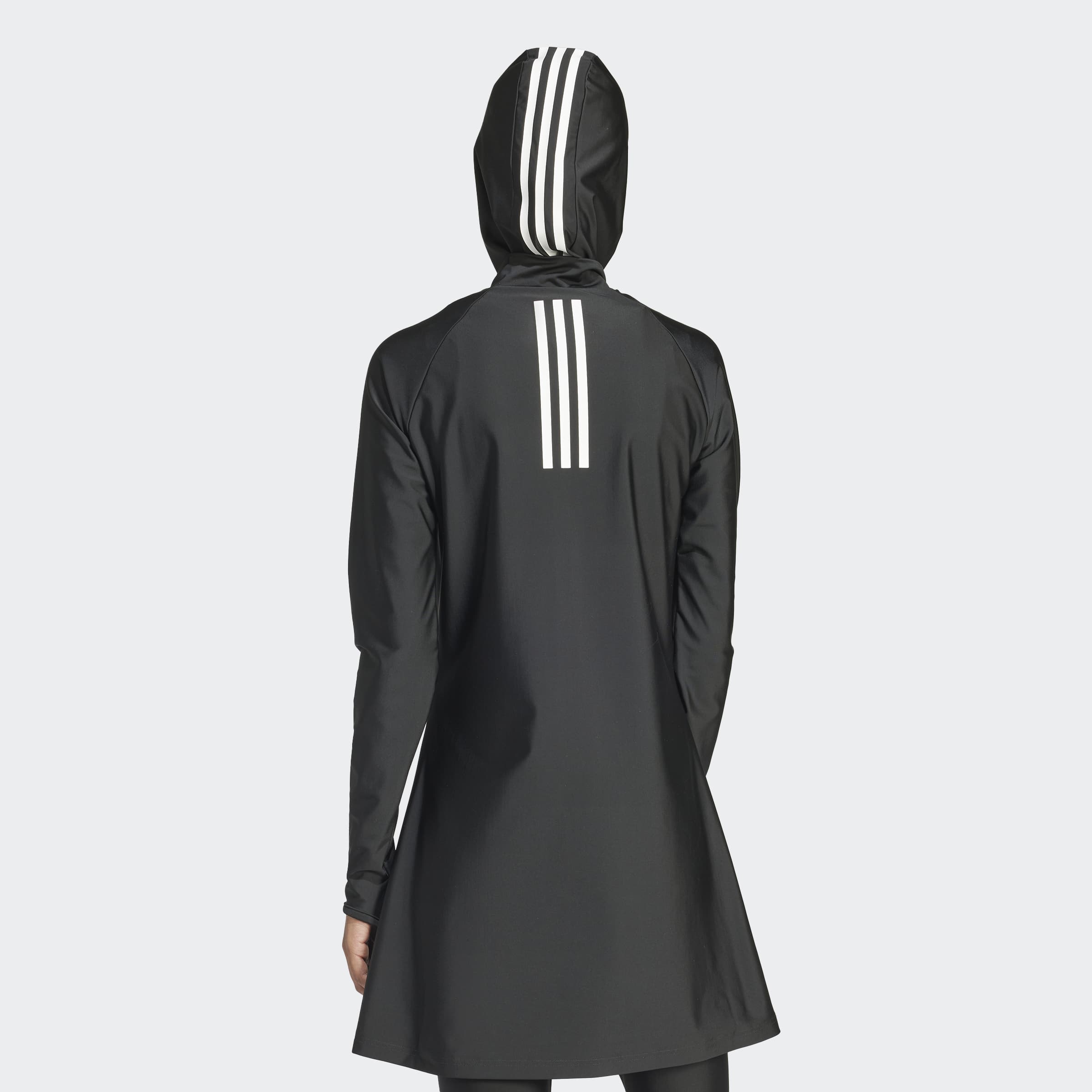 Womens 3 Stripes Long Sleeve  Swim Top