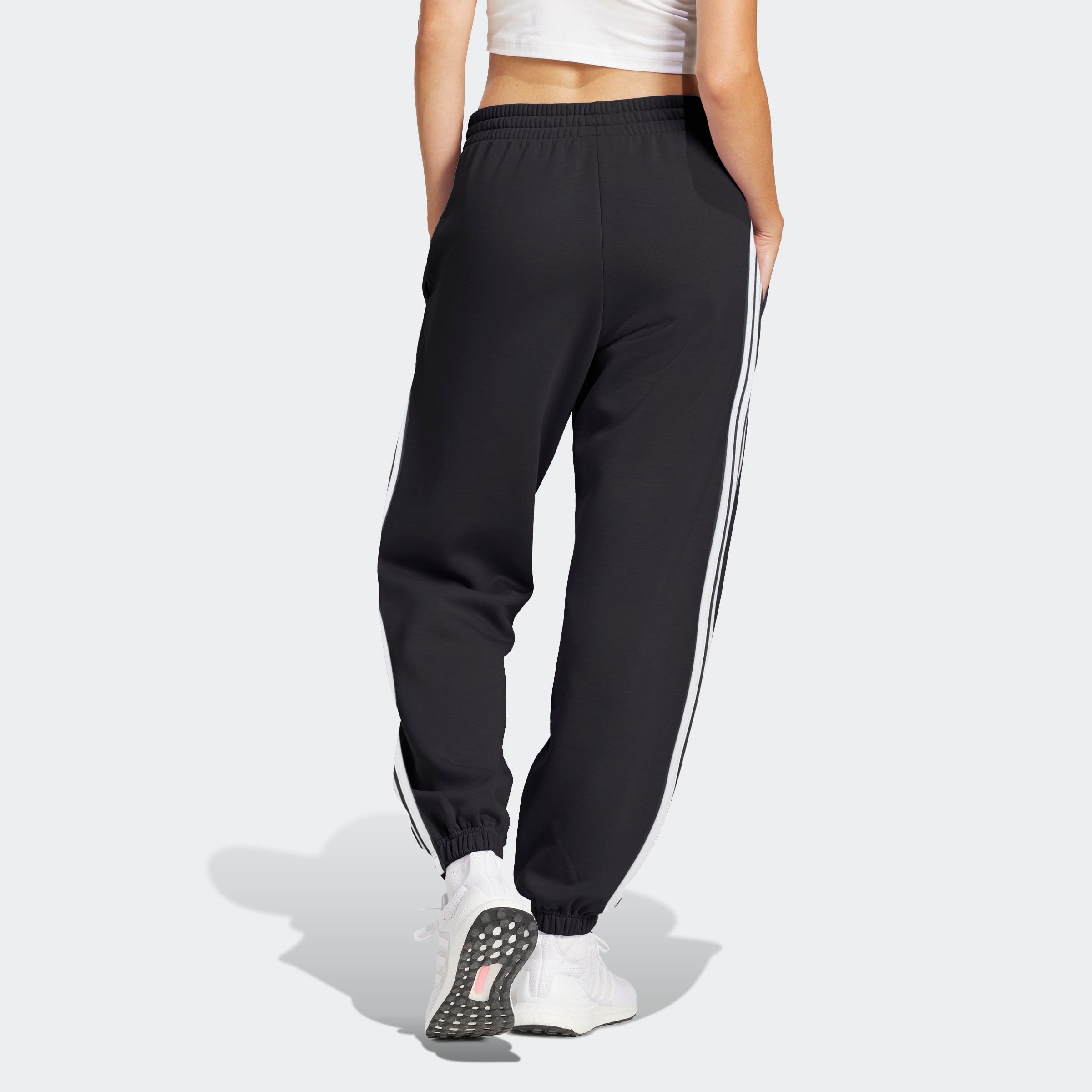 Womens 3-Stripes French Terry Cuffed Pants