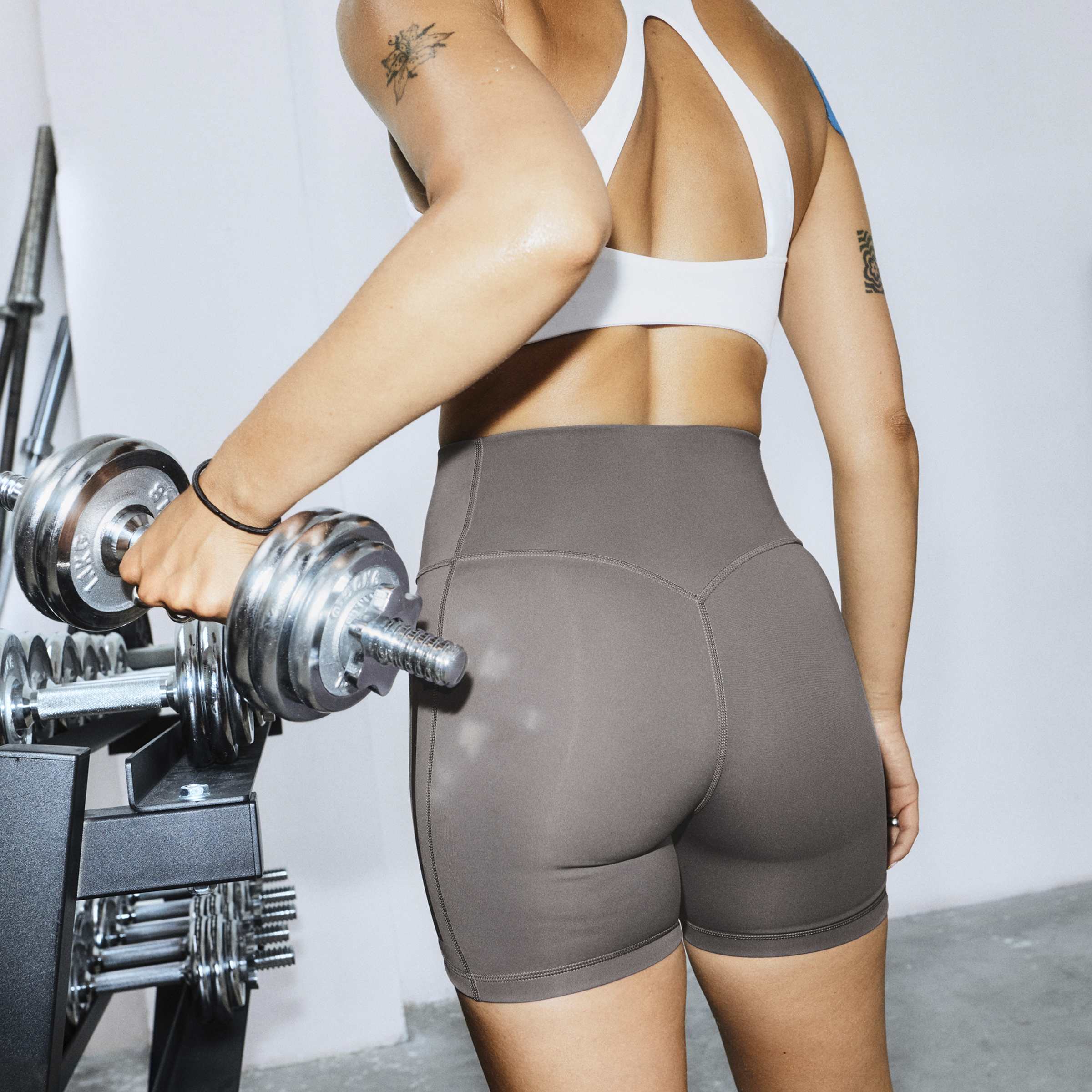 Womens Optime 3Stripes Short Tight 6 inch