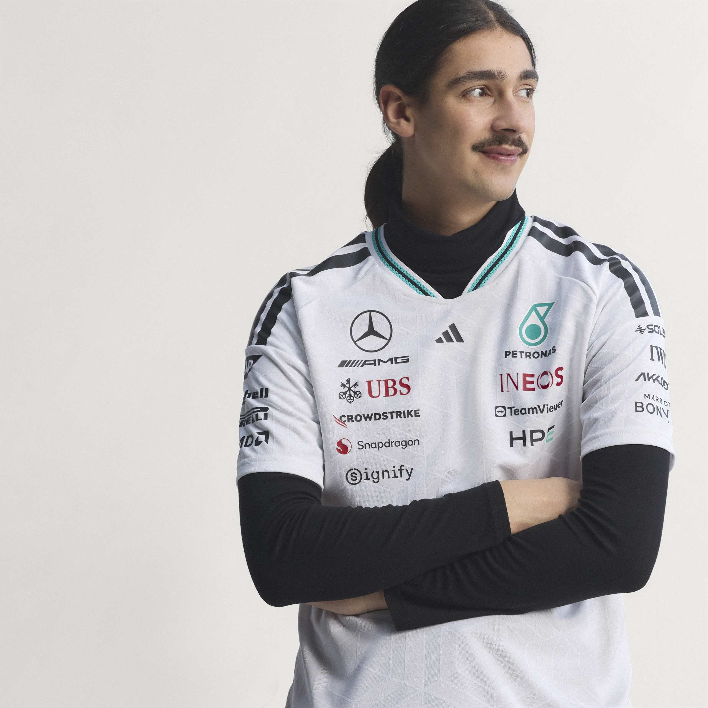 Mens Mercedes AMG F1 Drivers Replica Shirt